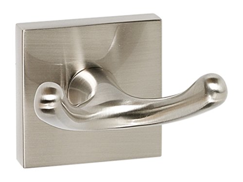 Contemporary II Modern Robe Hooks in Satin Nickel - Wall Mounted Bathroom & Bedroom Organizer for Towels, Robes & Clothes - A8484-SN