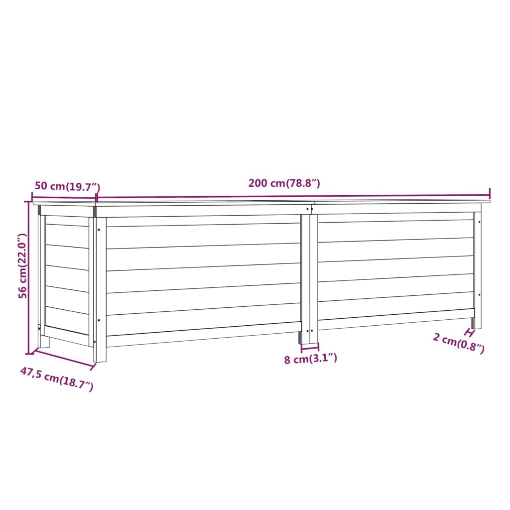 vidaXL Outdoor Patio Storage Box 78.7