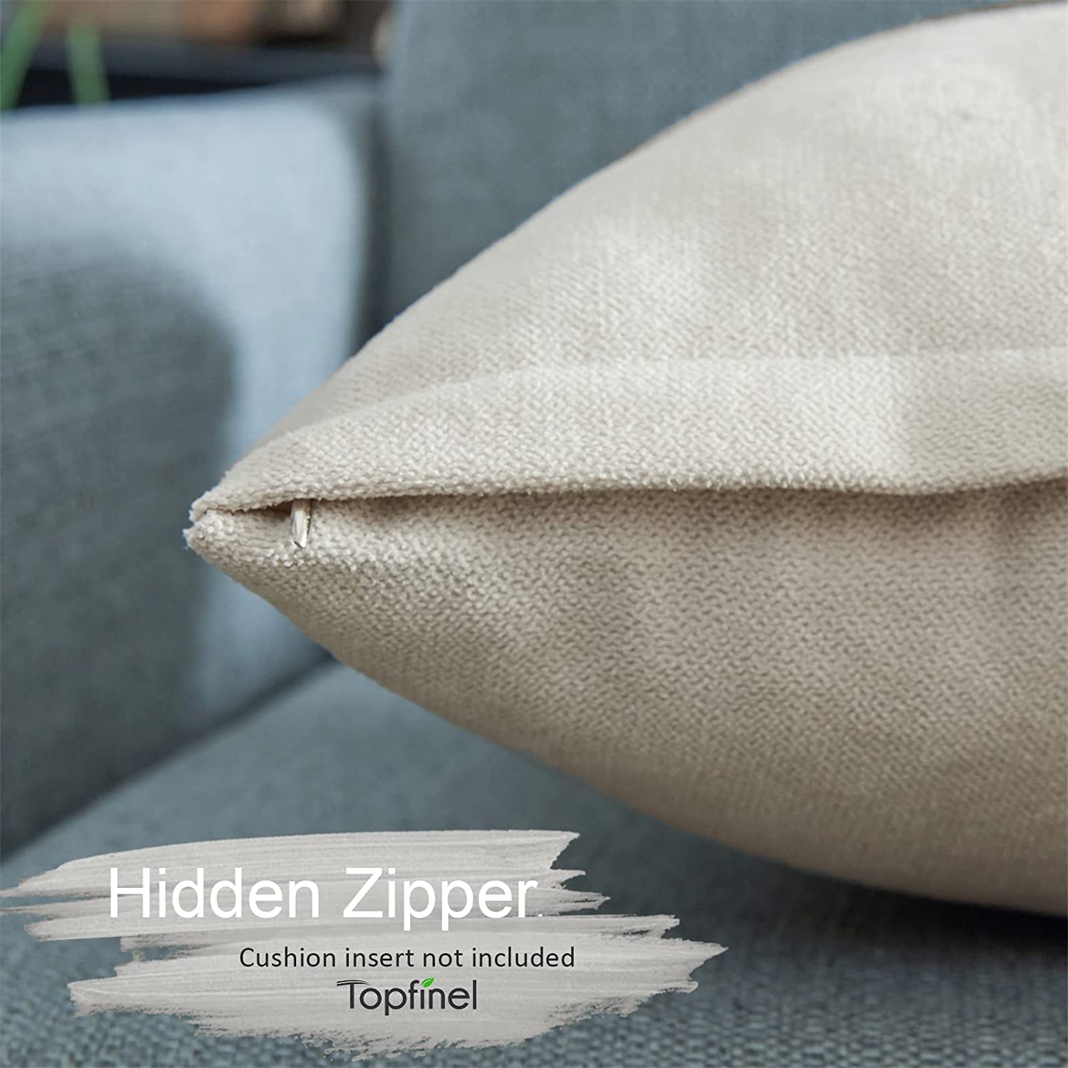 Premium Soft Chenille Decorative Pillow Covers 12x20 Inches - 2 Pack Solid Off-White Cushion Covers for Sofa, Bed, Living Room & Car - Cozy Home Decor Accent for Couches, Chairs and Vehicles