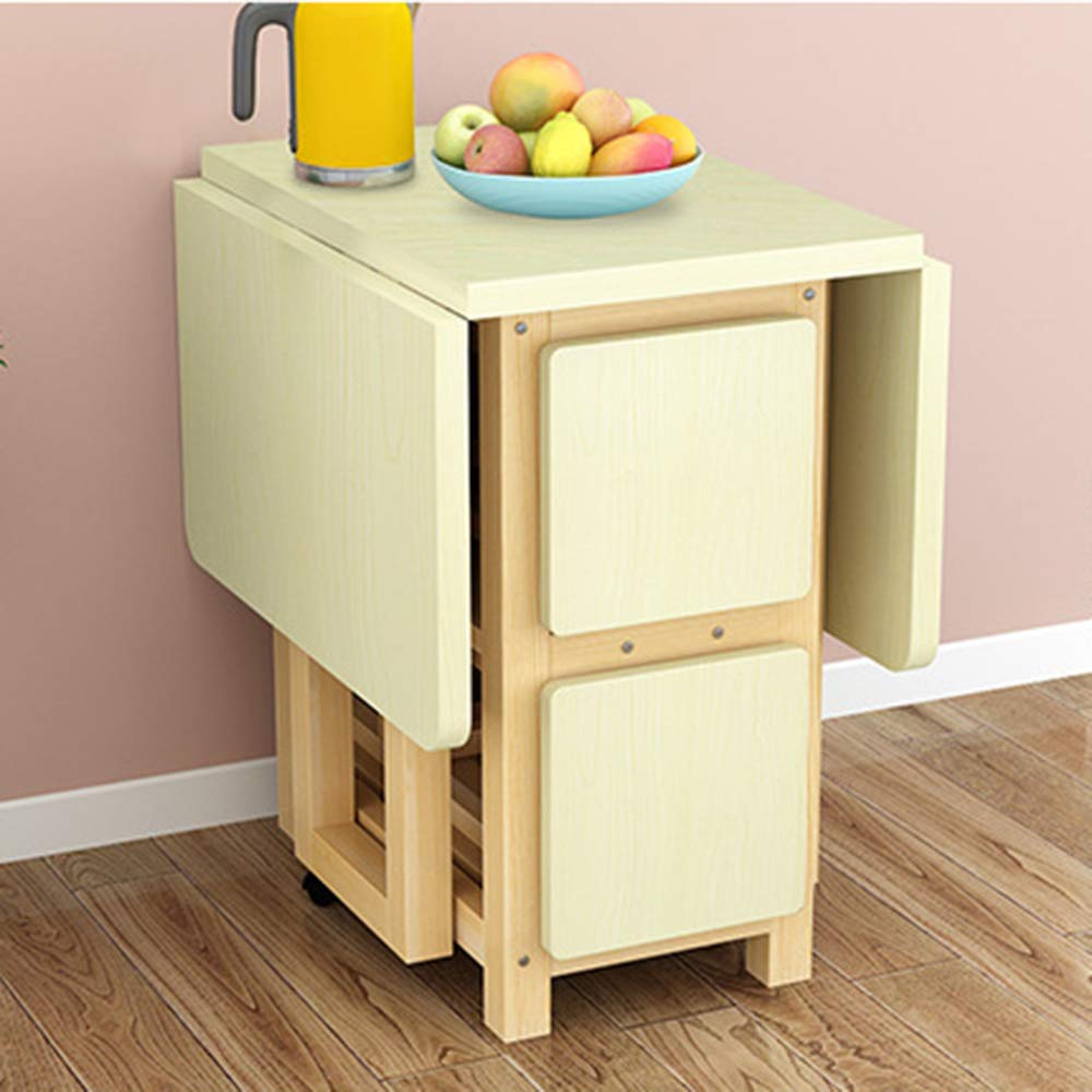 Expandable Solid Wood Dining Table and Chair Set - Space-Saving Folding Rectangular Table for Small Apartments, Modern Minimalist Kitchen Furniture | Perfect for Breakfast Nook, Studio Living & Compact Dining Spaces