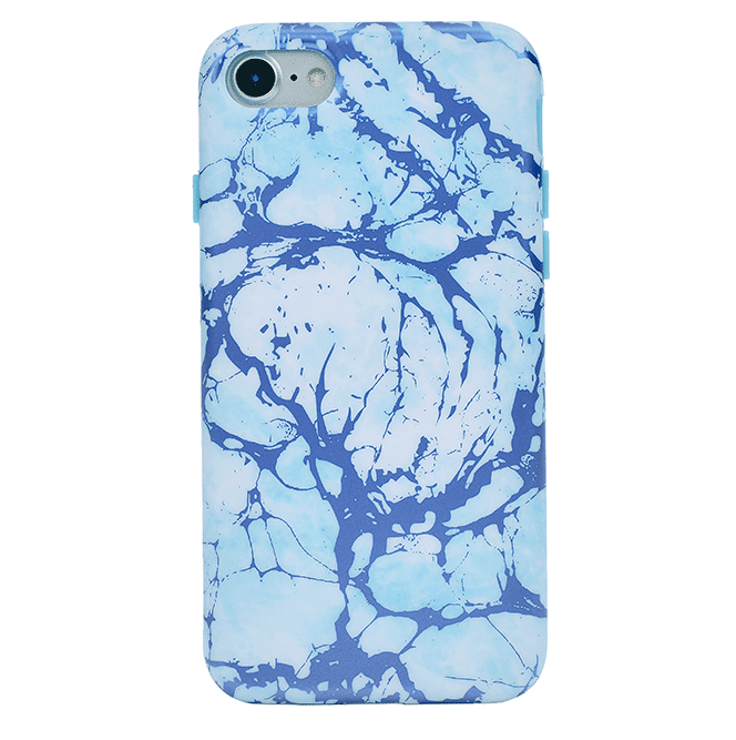 Premium Ocean Blue Chrome Marble iPhone Case - Shatterproof Protective Cover with Slim Fit Design | Perfect for Everyday Use, Travel & Fashion Accessory