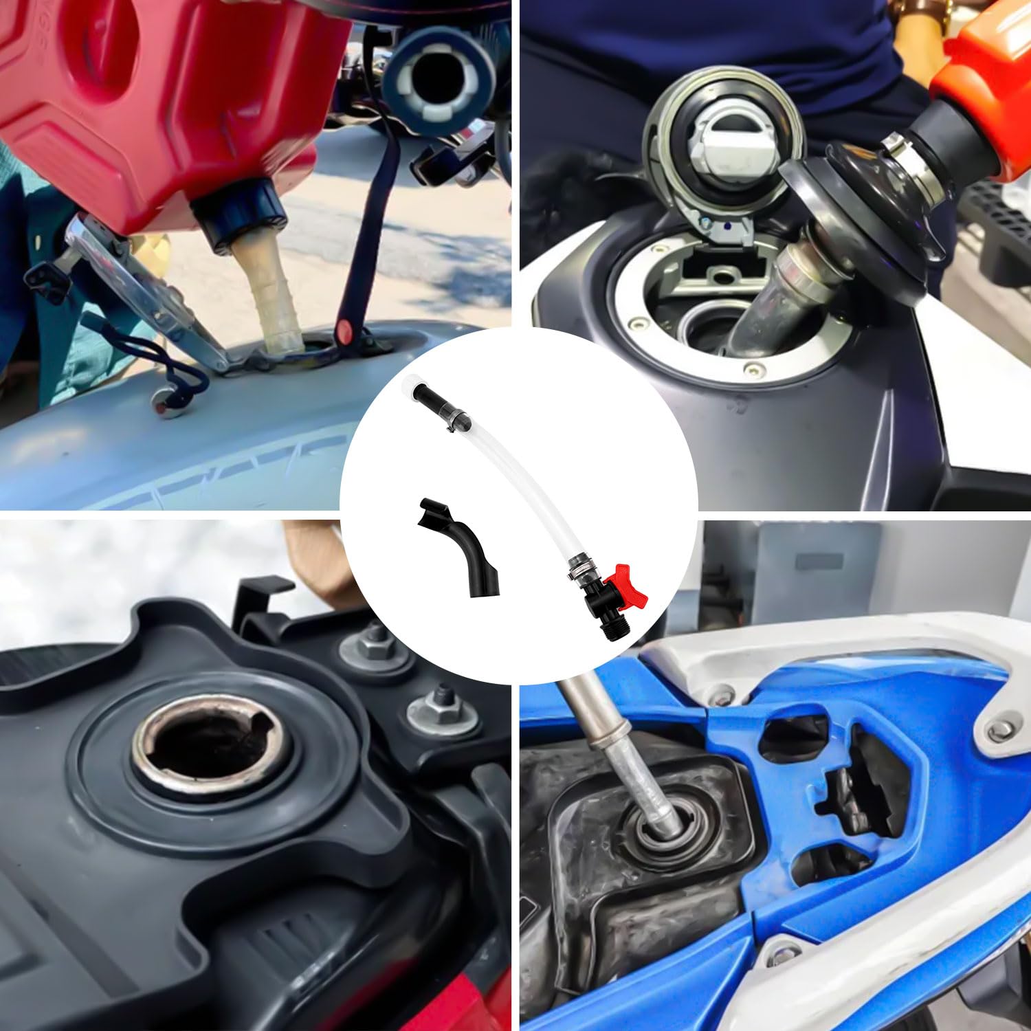 Racing Fuel Jug Hose with Ball Valve - Compatible with VP, EGS, LC2, Scribner 5-Gallon Cans for Motorsports