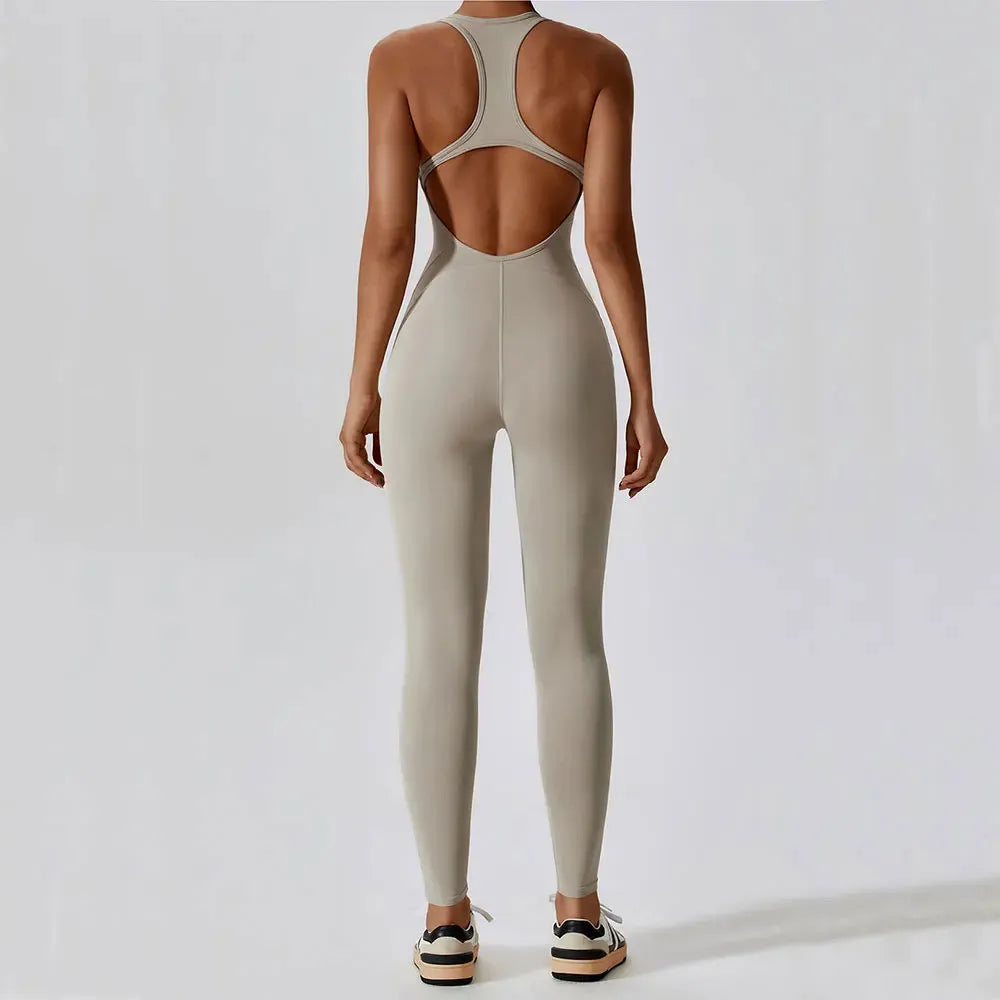Women's Yoga Jumpsuit - Push Up Activewear Gym Outfit for Pilates & Fitness | Breathable Workout Clothes for Yoga, Running & Home Exercises