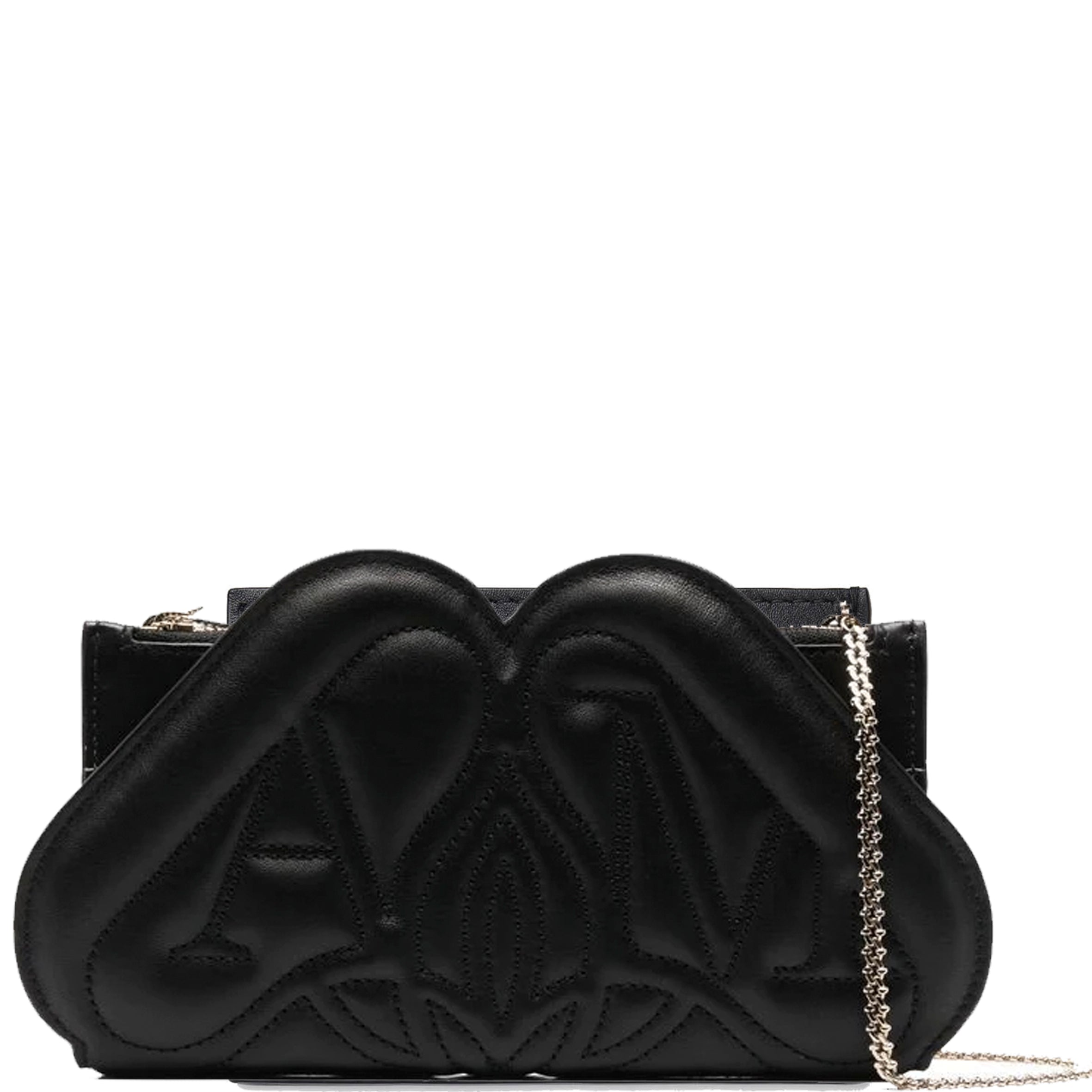 Premium Padded Seal Flap Wallet WOC for Women - Genuine Leather RFID Blocking Clutch Purse with Card Slots - Perfect for Travel, Shopping & Evening Events (Black)