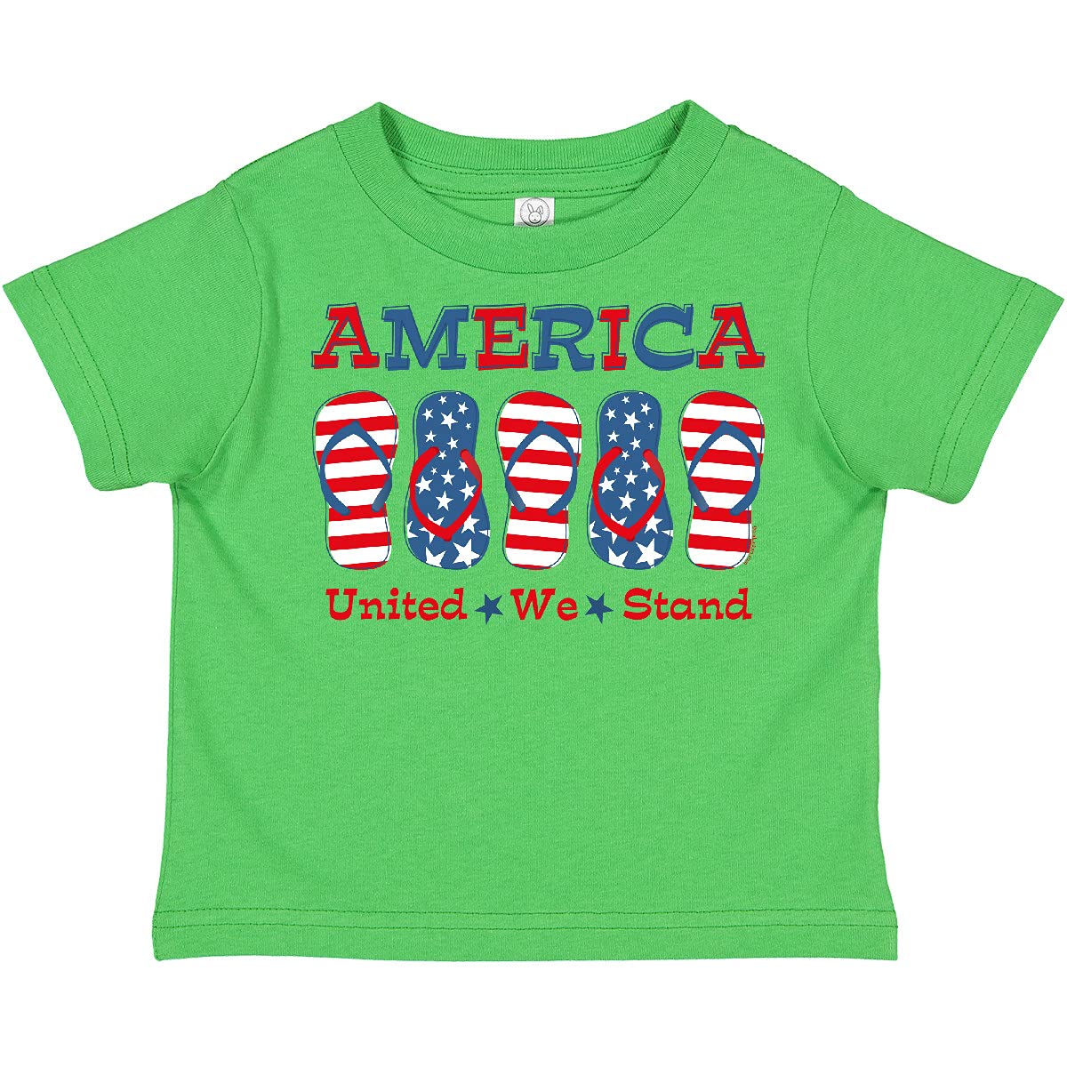 Inktastic Flip Flop America Toddler T-Shirt - Cute Patriotic Summer Outfit for Baby Boys & Girls - Perfect for Beach, Pool & 4th of July Celebrations