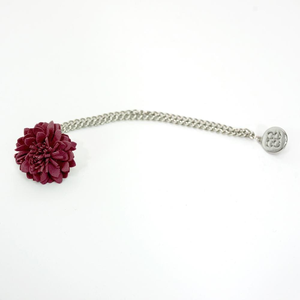 Cavani Burgundy Flower Chain Pin - Elegant Brooch for Women, Vintage Floral Accessory for Dresses, Jackets & Hats - Perfect for Weddings, Parties & Special Occasions