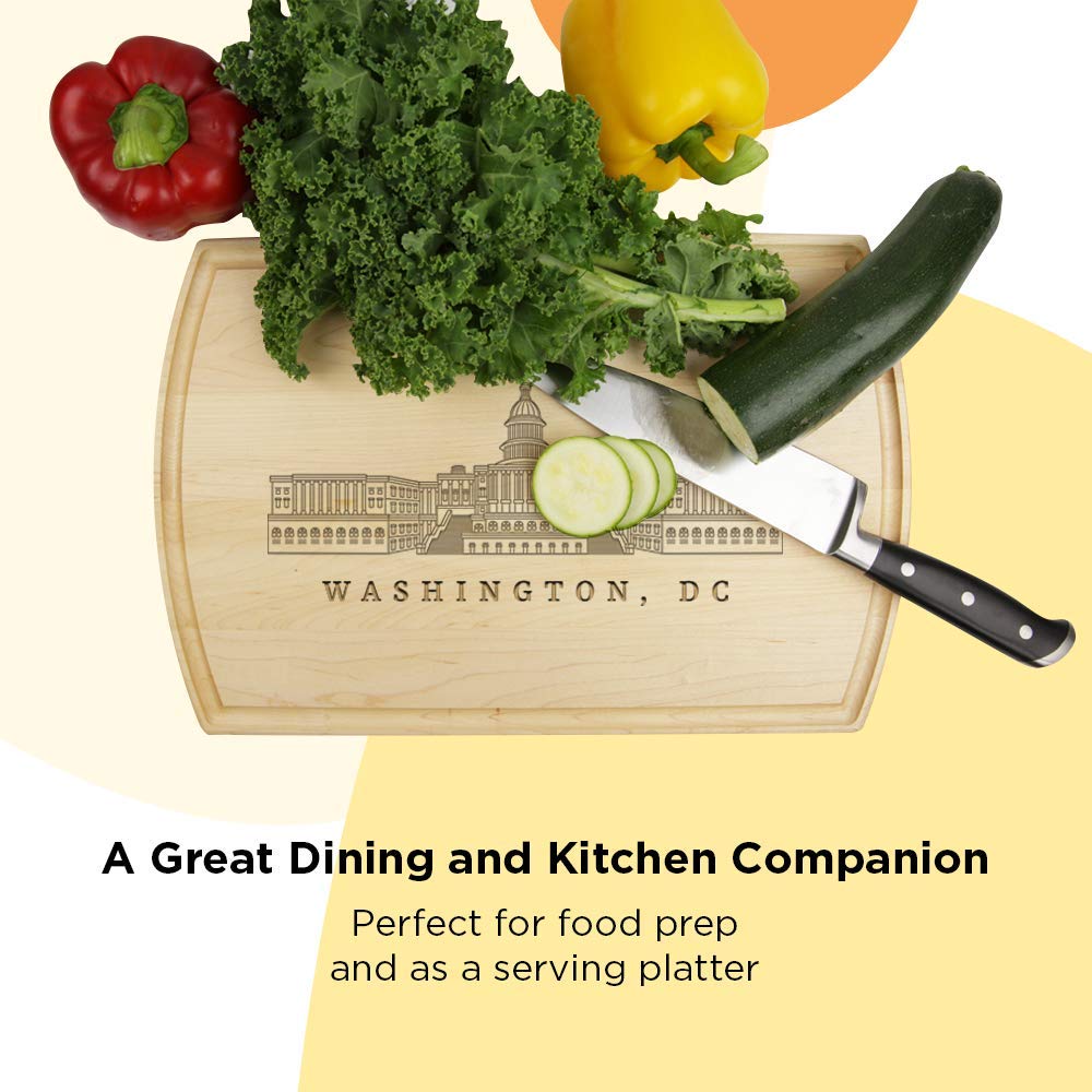 Premium Maple Wood Cutting Board with Juice Groove - 10.5x16 Inch Natural Wood Kitchen Chopping Board, Custom Engraved in USA - Perfect for Anniversary, Birthday, Wedding & Housewarming Gifts - Ideal for Food Prep, Serving Charcuterie & Home Decor