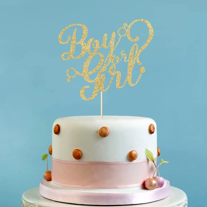 Gold Glitter Cake Topper for Baby Showers - Gender Reveal & Newborn Welcome Party Decorations - Perfect for Boy or Girl Celebrations - Ideal for Birthdays, Christenings and Nursery Decor