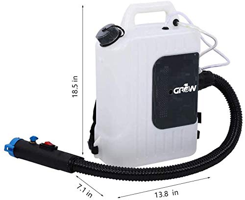 Grow1 Electric Backpack Fogger Machine - 2.5 Gallon ULV Atomizer Sprayer with Commercial Hose for Garden, Greenhouse, Indoor & Outdoor Use | Perfect for Pest Control, Disinfection & Plant Care