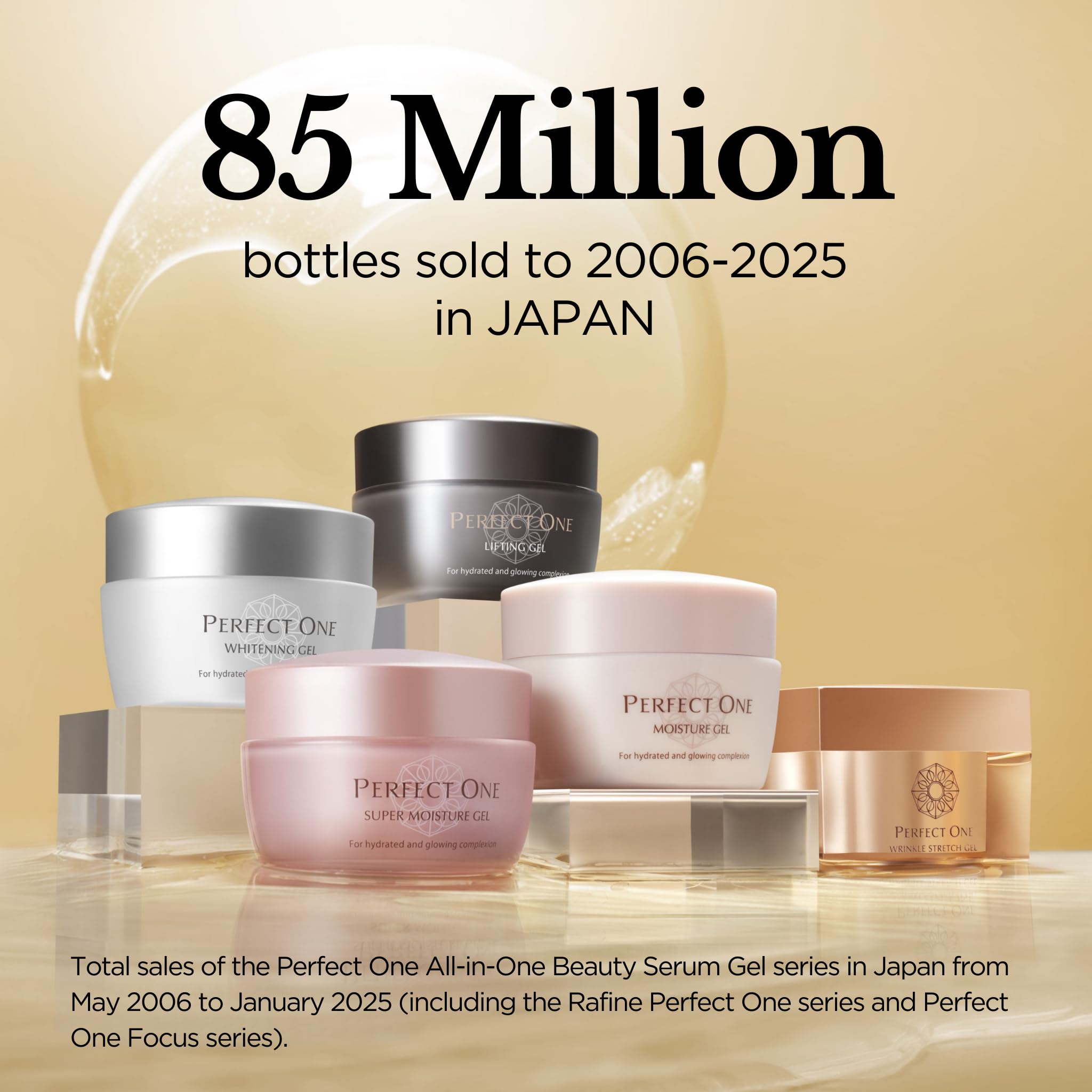 PERFECT ONE Lifting Gel: Japanese Anti-Aging Face Cream with Niacinamide, Hyaluronic Acid & Retinol - Multi-Action Moisturizer, Serum & Eye Treatment - 1.76 oz (50g) for Day & Night Skincare Routine