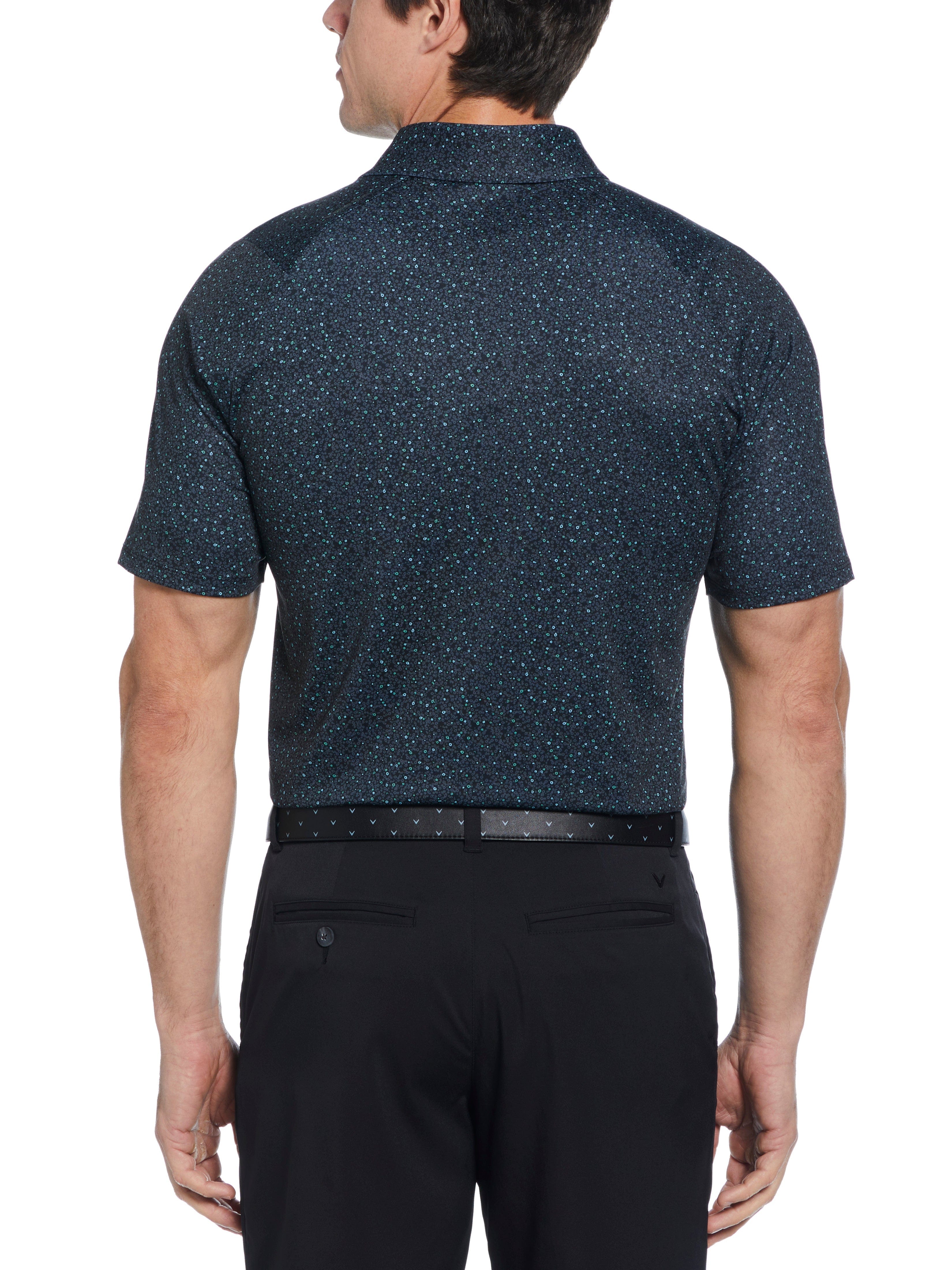 Men's Stylish Micro Floral Print Polo Shirt - Breathable Comfort Fit for Casual Wear, Golf & Summer Outings
