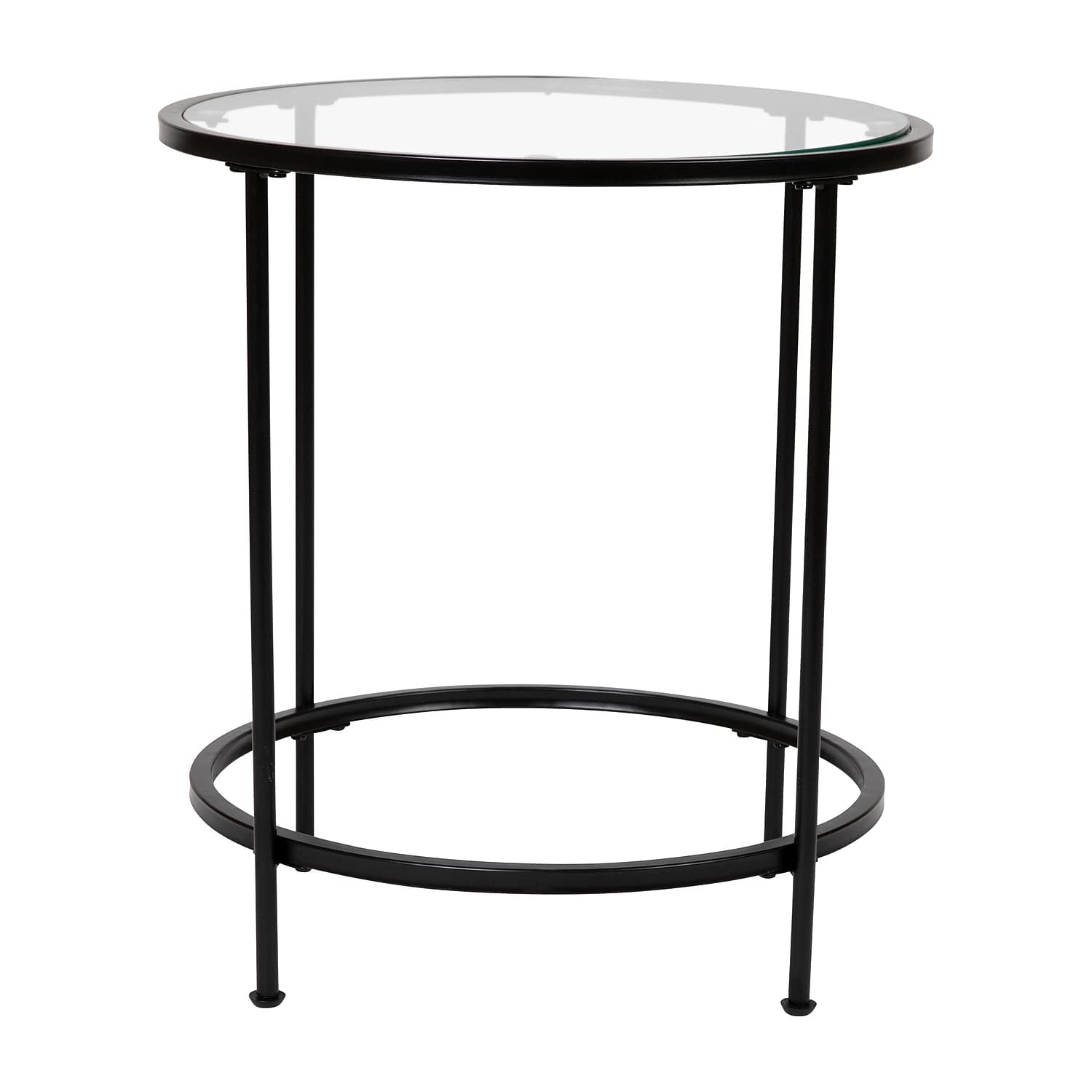 Modern Clear Glass End Table with Matte Gold Frame - Flash Furniture Astoria Collection - Perfect for Living Room & Office