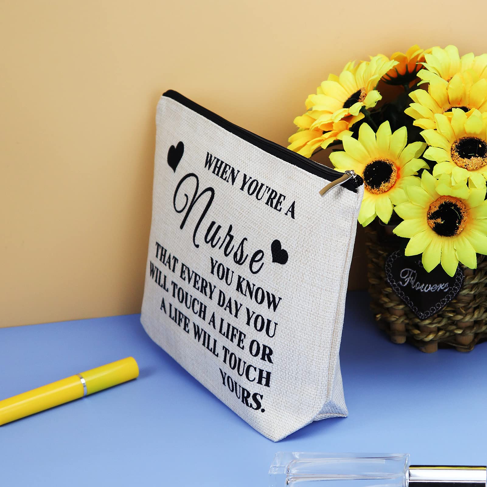 Nursing Student Gifts - Makeup Bag for Future Nurses, Nurse Practitioner Graduation & Birthday Present - Cosmetic Toiletry Pouch with Zipper for Travel, Nurse's Day & Christmas - Perfect for Clinicals, School & Work Essentials
