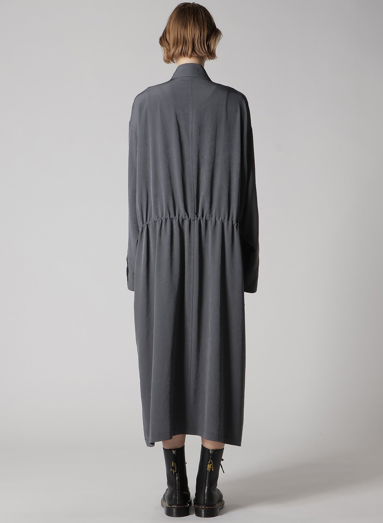 Elegant Crepe de Chine Long Dress with 4 Pockets - Flowy Women's Maxi Dress for Casual Wear, Office & Special Occasions