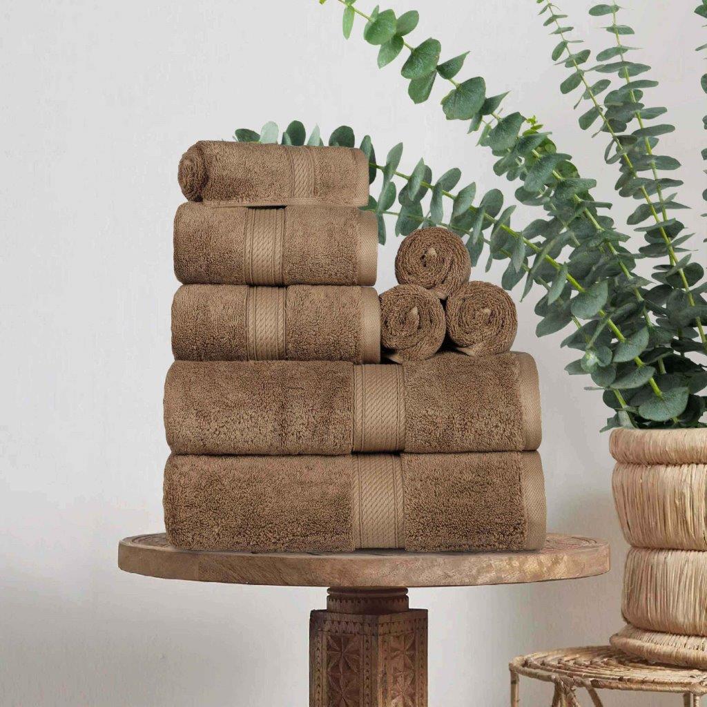 Premium 8-Piece Egyptian Cotton Towel Set - Ultra Soft, Heavyweight & Plush for Bath, Spa & Luxury Home Decor
