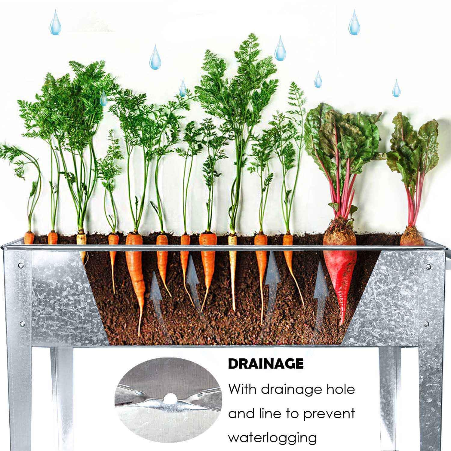 Galvanized Raised Garden Bed with Legs - Portable Elevated Planter for Outdoor, Balcony & Deck Gardening