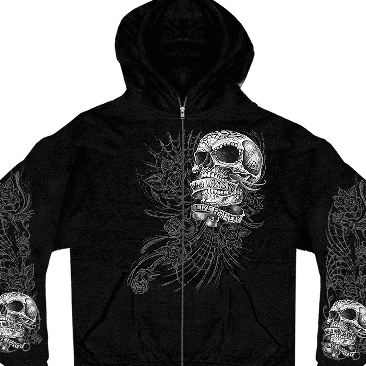 Hot Leathers Men's Sweet Demise Zip Up Hooded Sweatshirt | Stylish Pullover Jacket for Casual Wear & Outdoor Activities