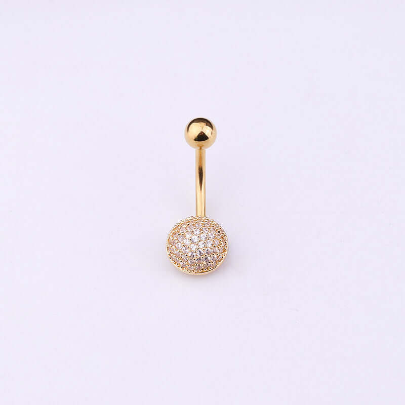 14G Dainty Heart Belly Button Ring - Gold Plated Surgical Steel Navel Piercing Jewelry for Women | ER8532 | Perfect for Everyday Wear, Beach Outfits & Summer Fashion