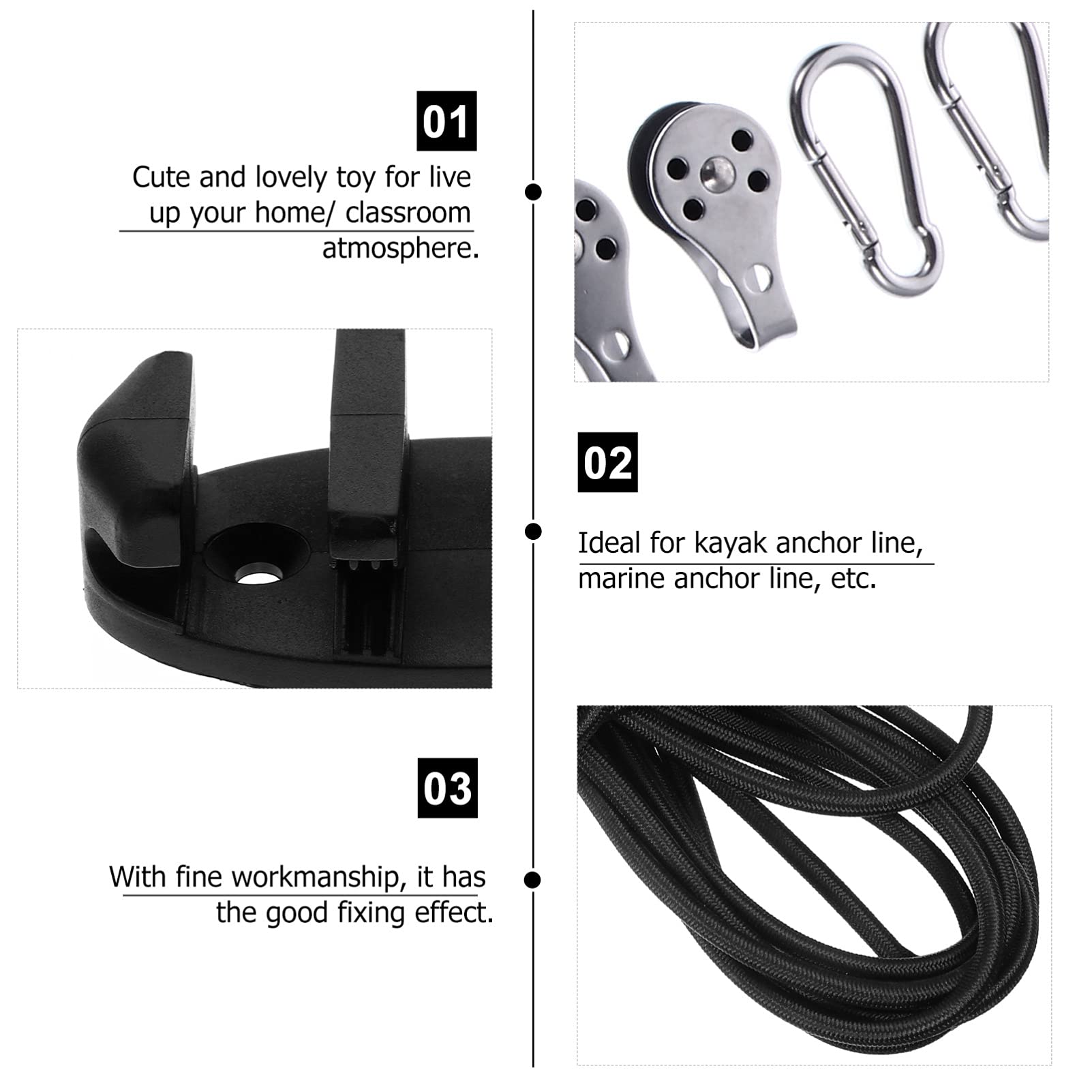 **BESPORTBLE Kayak Anchor Trolley System Kit – Fishing Kayak Accessories, Boat Anchor Kit with Plastic Rivets – Perfect for Canoeing, Glamping & Outdoor Adventures**    *(Optimized for Google SEO, includes use case: ideal for canoeing, glamping, and outdoor activities.)*