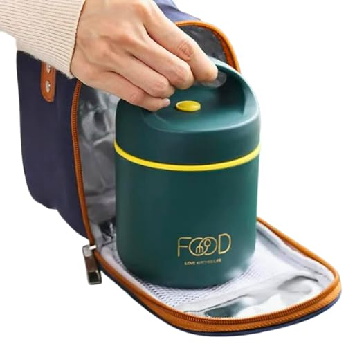 17 oz. Stainless Steel Thermos Food Container - Insulated Lunch Box for Hot Meals | Leak-Proof & Portable with Carrying Case | Perfect for Office, School, Picnics & Outdoor Activities