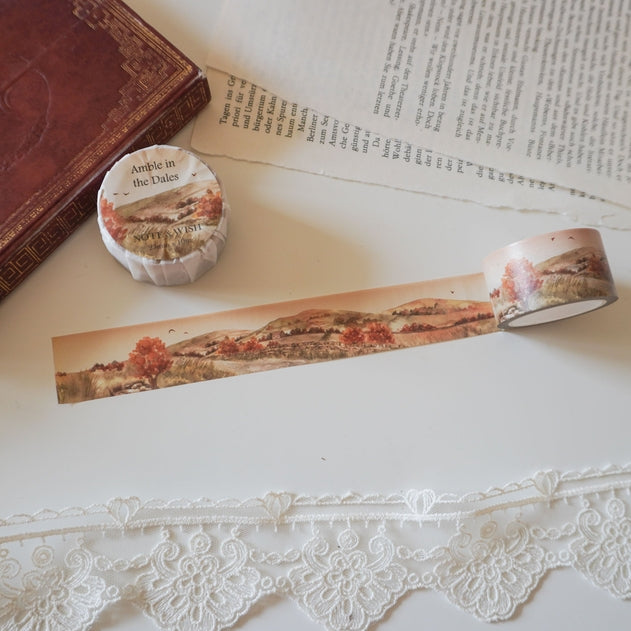 Amble in the Dales Washi Tape - Decorative Japanese Paper Tape for Scrapbooking, Journaling, Gift Wrapping & DIY Crafts