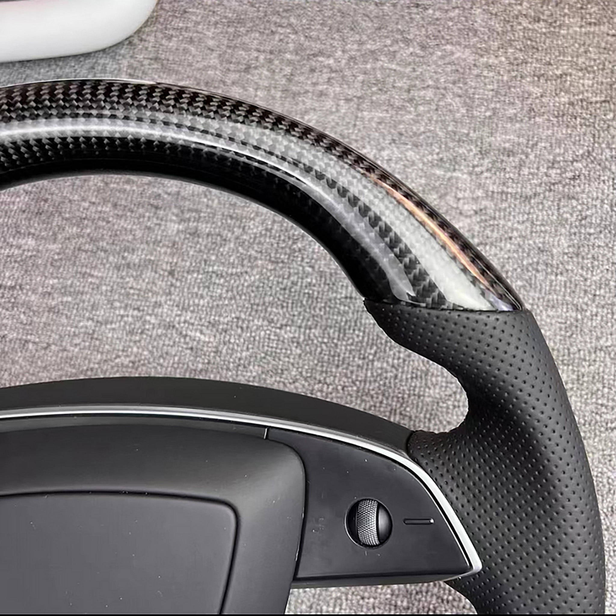 Custom Carbon Fiber Steering Wheel for 2024+ Tesla Model 3 Highland - Premium Racing Style Upgrade for Enhanced Grip & Performance - Perfect for Track Days & Sporty Driving