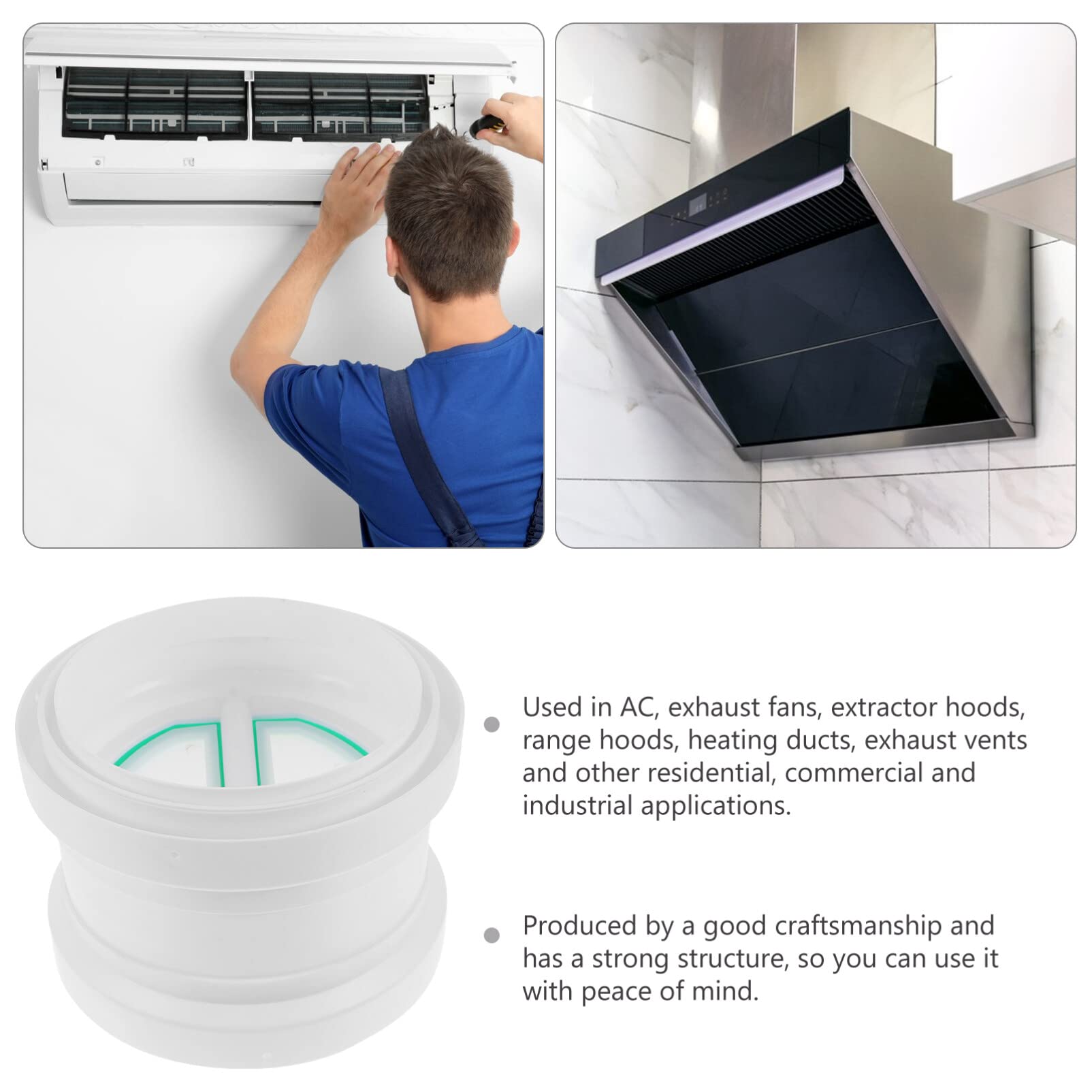Angoily PVC Air Duct Check Valve - Flange Pipe Ventilation Accessories for Air Conditioning - Prevents Backflow in HVAC Systems - Ideal for Home and Commercial Use