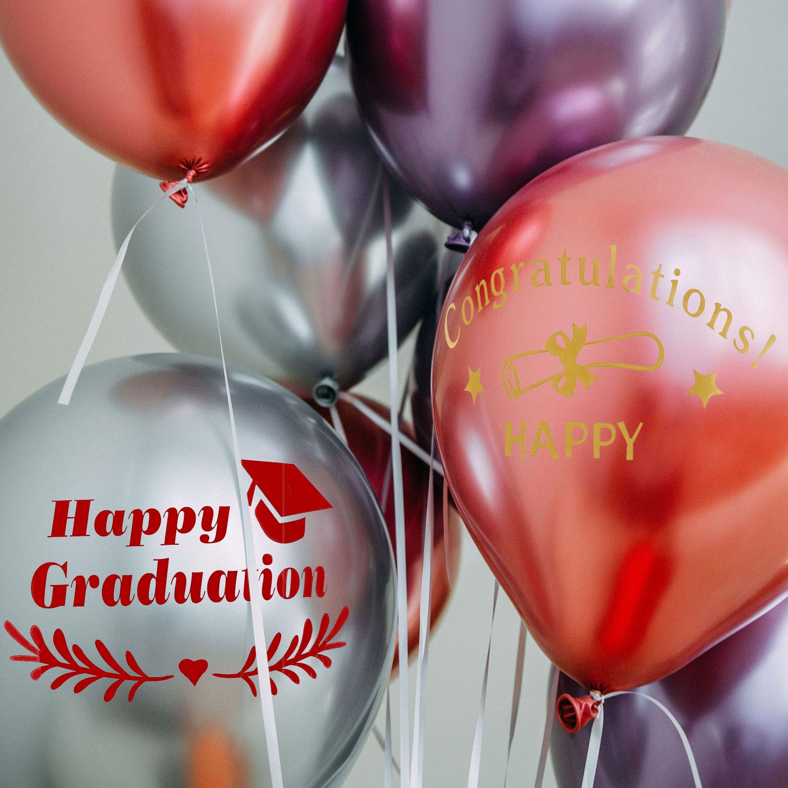 LUOZZY 9-Piece Class of 2025 Graduation Balloon Decor Set - Gold & Black Congrats Grad Stickers, Foil Balloons for 2025 Graduation Party Decorations - Perfect for High School & College Commencement Celebrations