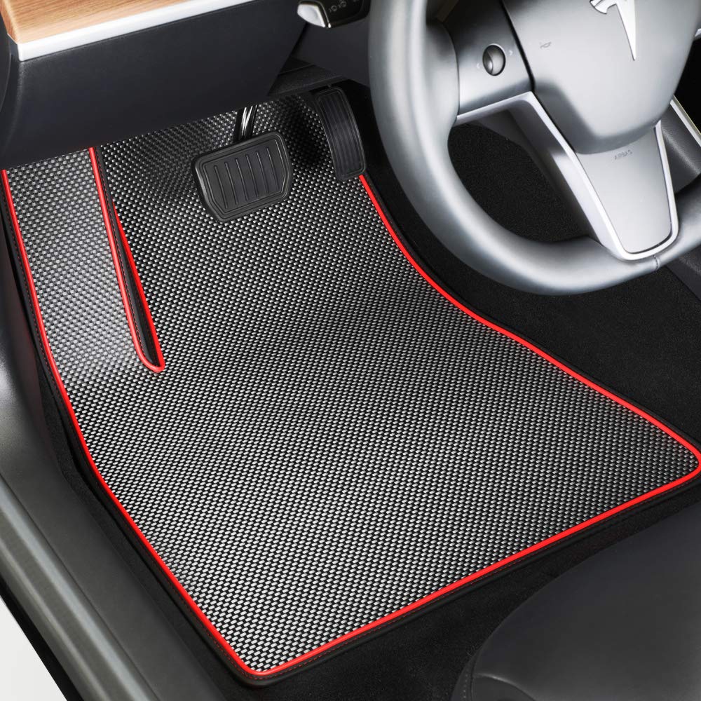 Premium Tesla Model 3 Floor Mats 2022 - All Weather Waterproof Car Mats for Standard Range Plus - Lightweight Odorless 3-Piece Set (Made in USA) - Perfect for Daily Commuting, Road Trips & Winter Protection