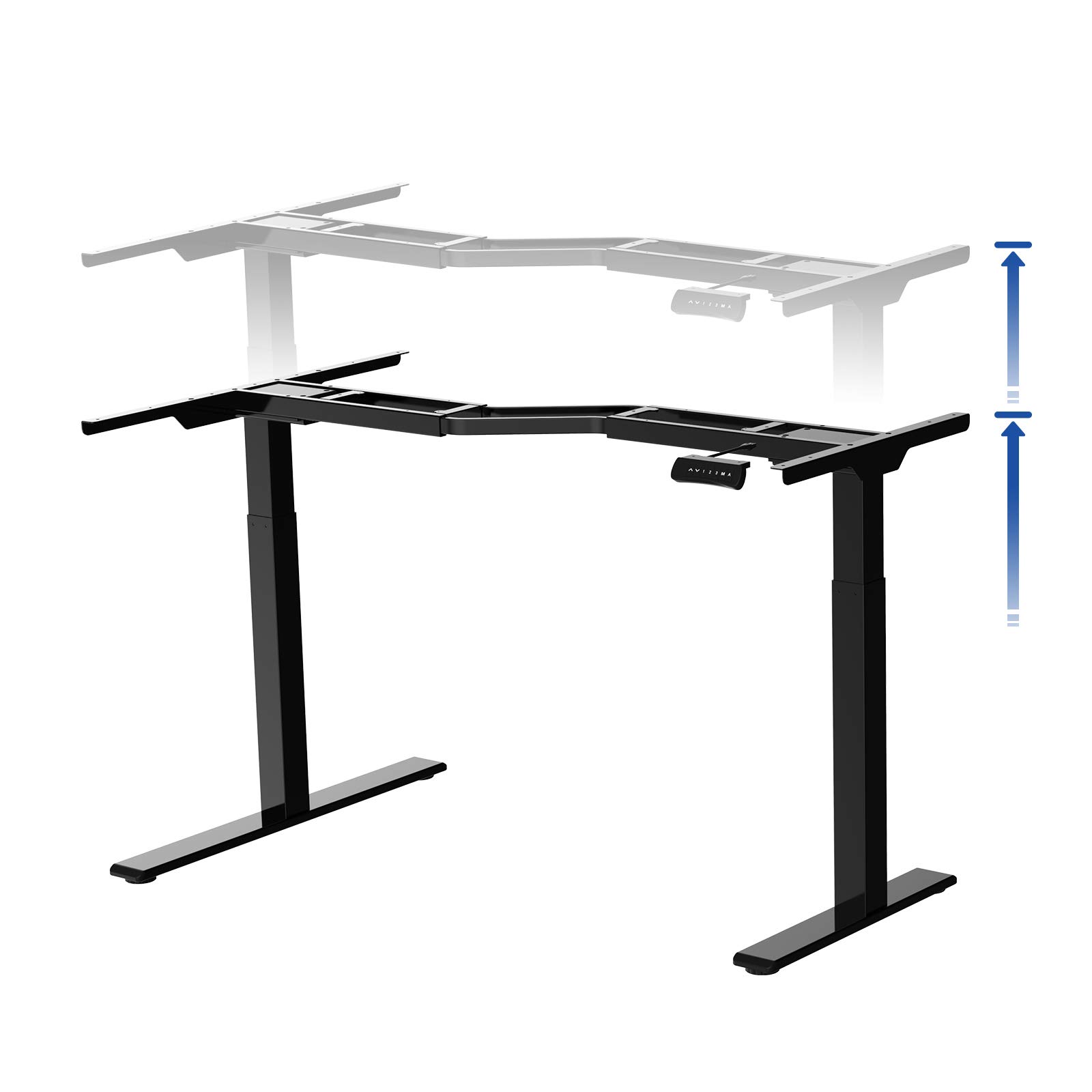 FLEXISPOT Pro Corner Standing Desk - Dual Motor L-Shaped Electric Adjustable Height Computer Desk for Home Office, Sit Stand Workstation (Black Frame) | Perfect for Small Spaces & Ergonomic Workspaces