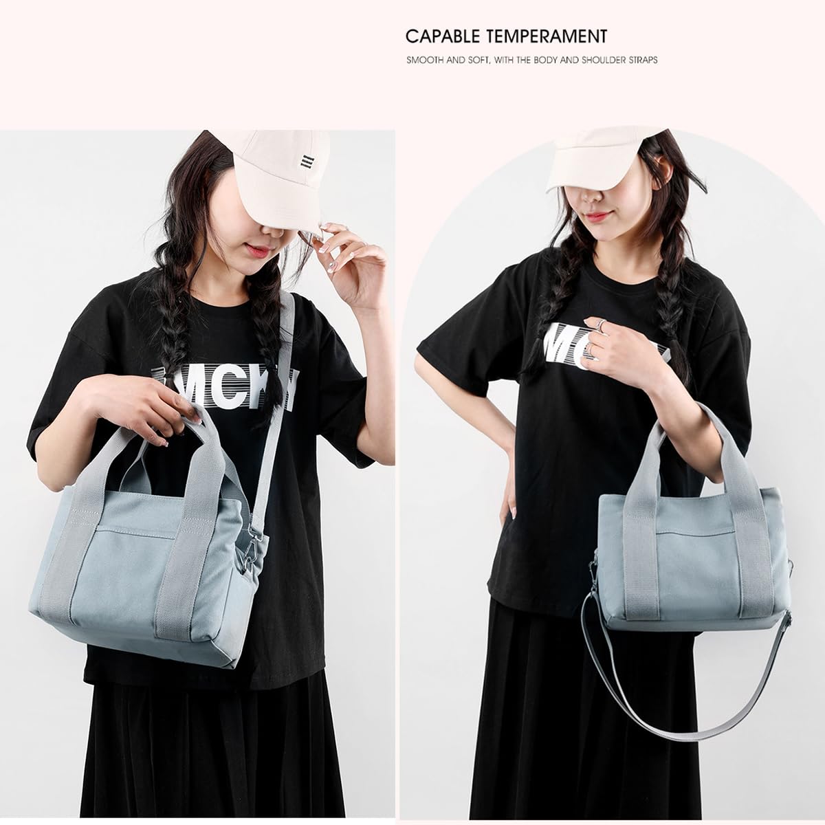 Stylish Canvas Tote Bags for Women - Large Shoulder Hobo Handbag with Multiple Pockets - Perfect for Work, Shopping & Travel (2023 Fashion)