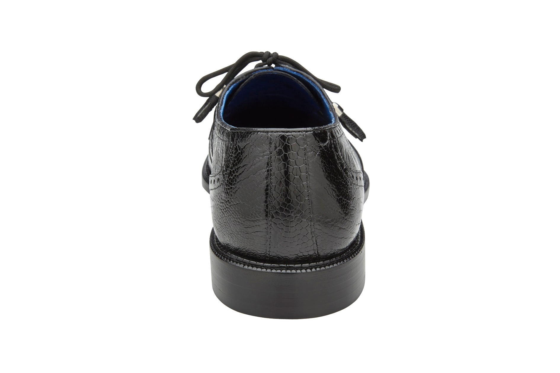 Belvedere Batta Genuine Ostrich Leather Dress Shoes for Men - Black (14006) | Premium Business & Formal Occasion Footwear