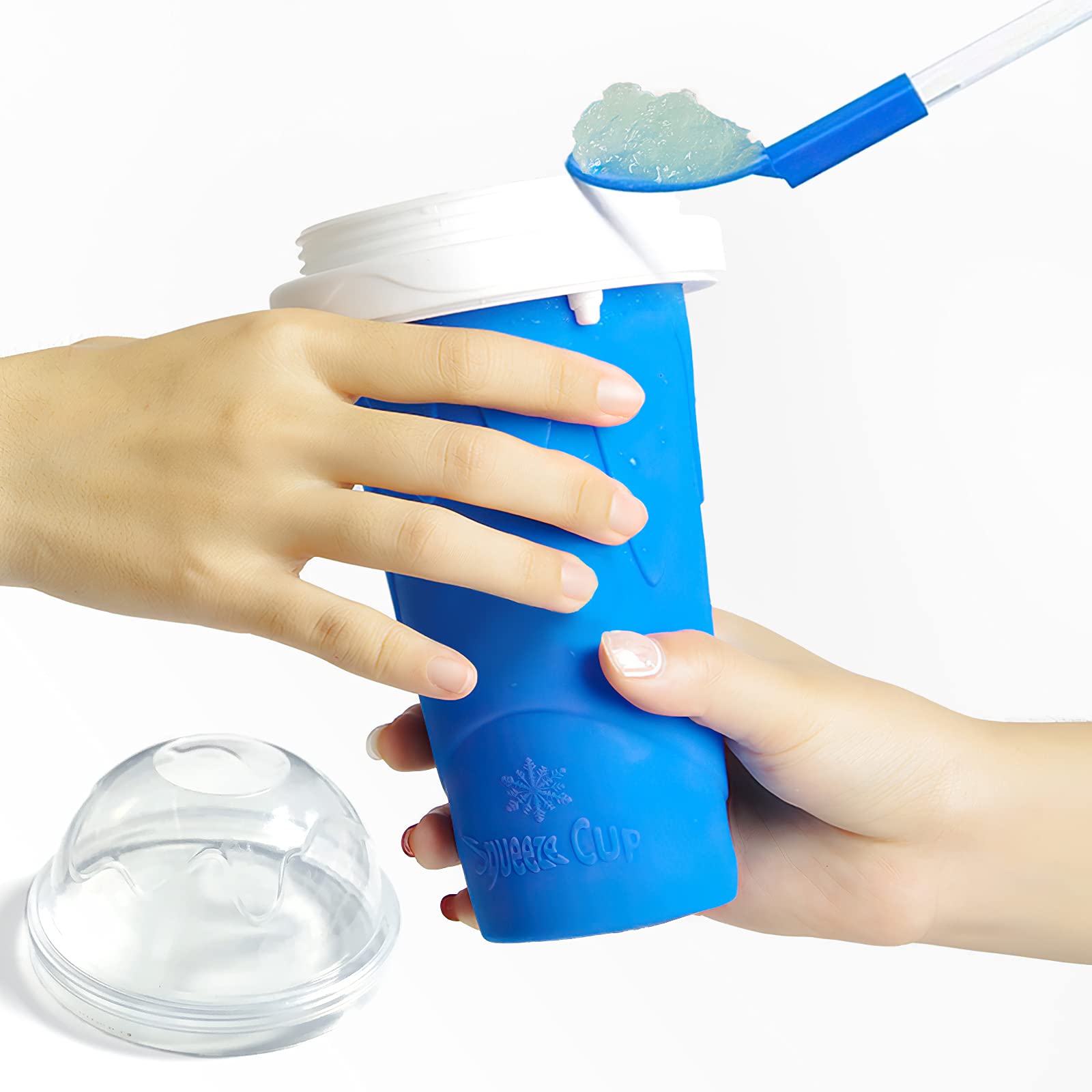 **Quick-Frozen Smoothie Maker - DIY Homemade Ice Cream & Slushy Cup, Manual Squeeze Frozen Yogurt & Milk Shake Maker, Summer Cooling Bottle for Kids (Blue) - Perfect for Parties, Picnics & Hot Summer Days**
