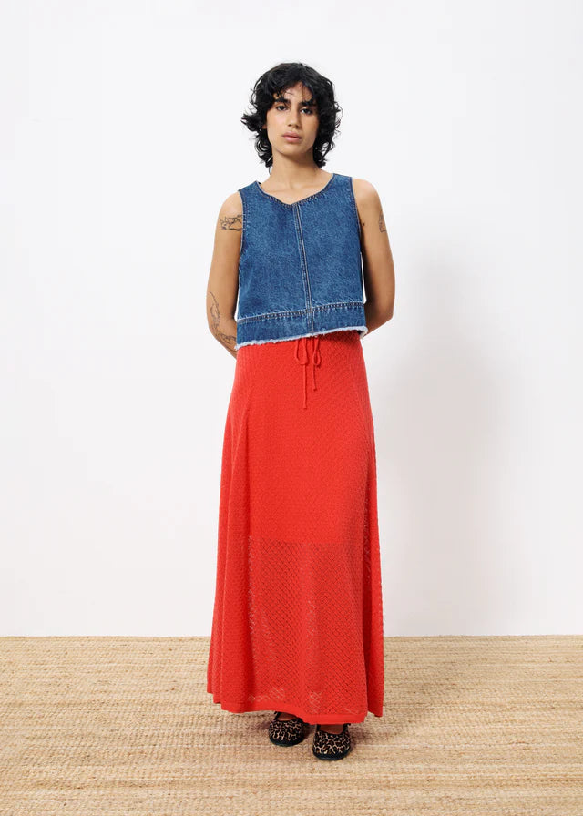 Dafne Denim Crop Top Women's Fashion - Blue Jean Short Sleeve Shirt for Casual Outfits & Summer Style