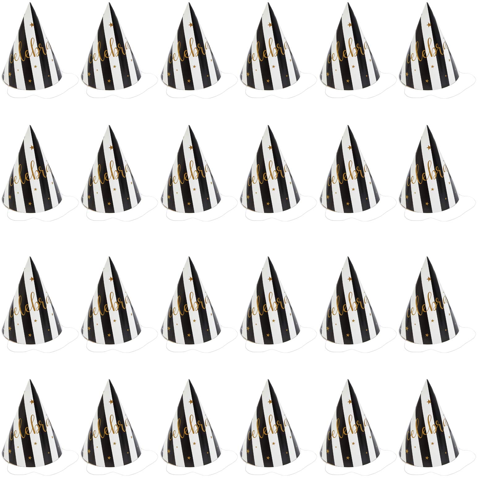 BLUE PANDA 24 Pack Birthday Party Hats for Girls & Boys - Colorful Paper Cone Party Hats (5x7 inch) - Perfect for Birthday Parties, Baby Showers & Celebrations