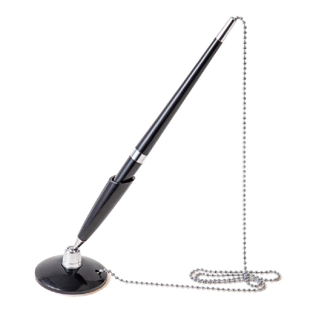 Tofficu Desk Pen with Ball Chain - Adhesive Backed Counter Pens for Reception, Bank & Hotel Lobbies - Secure Pen Holder for Front Desk (Perfect for Signing Documents, Guest Check-ins & Customer Transactions)