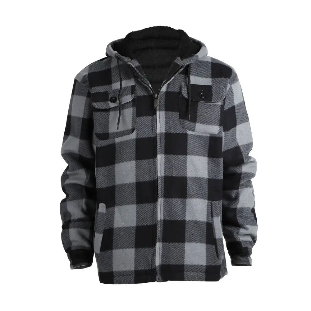 Men's Plaid Sherpa Lined Jacket - Warm Winter Flannel Shirt Jacket for Outdoor Activities & Casual Wear