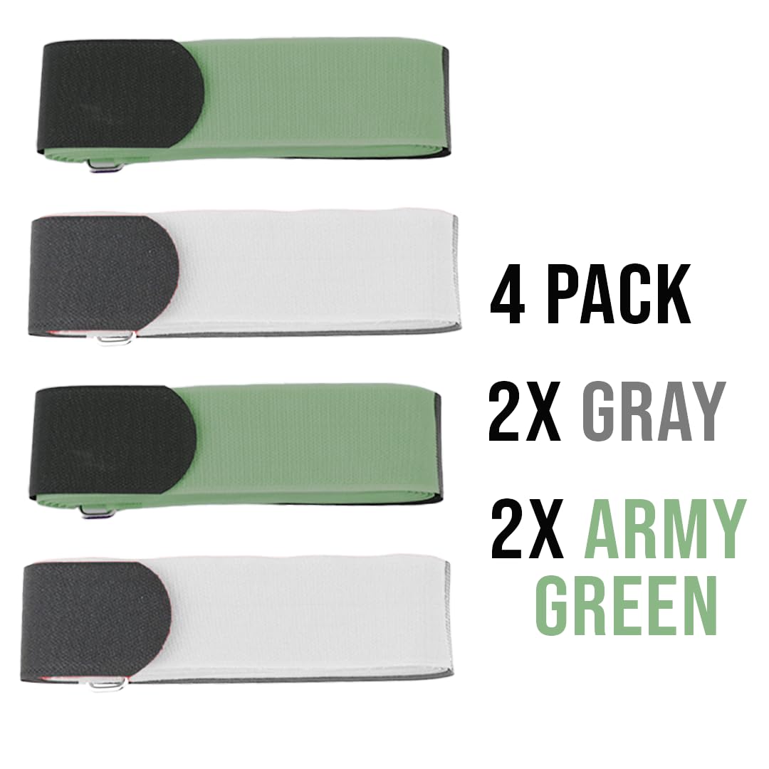 4 Pack Heavy Duty Velcro Luggage Straps for Travel - Adjustable & Secure Suitcase Straps for Airplane, Train & Cruise Travel Accessories