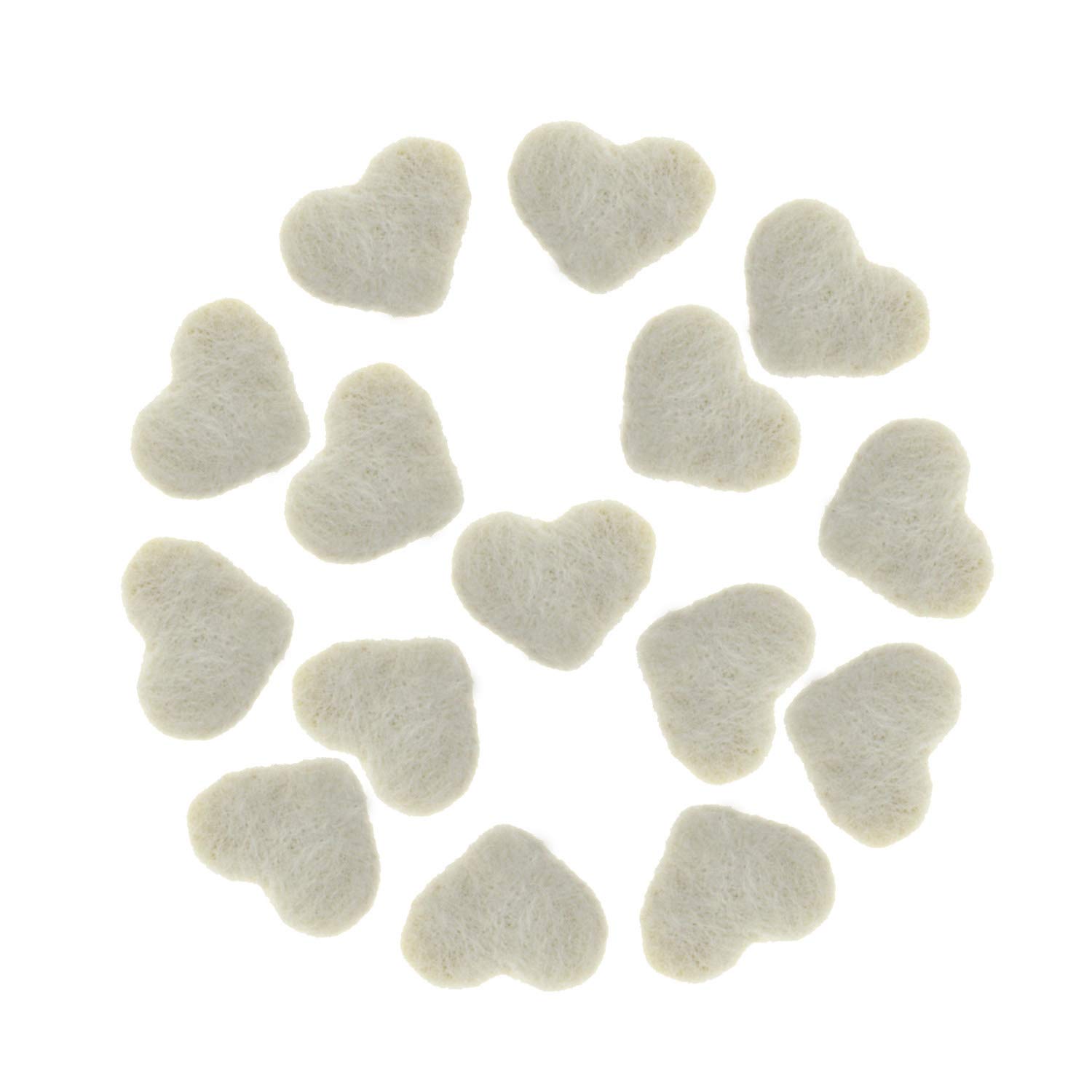 40mm Heart Shaped Felt Wool Pom Poms - 15pcs Beige DIY Craft Beads for Dream Catchers, Baby Mobiles, Nursery Decor, Party Props & Handmade Home Decoration - Perfect for Scrapbooking, Gift Wrapping, and Kids Crafts