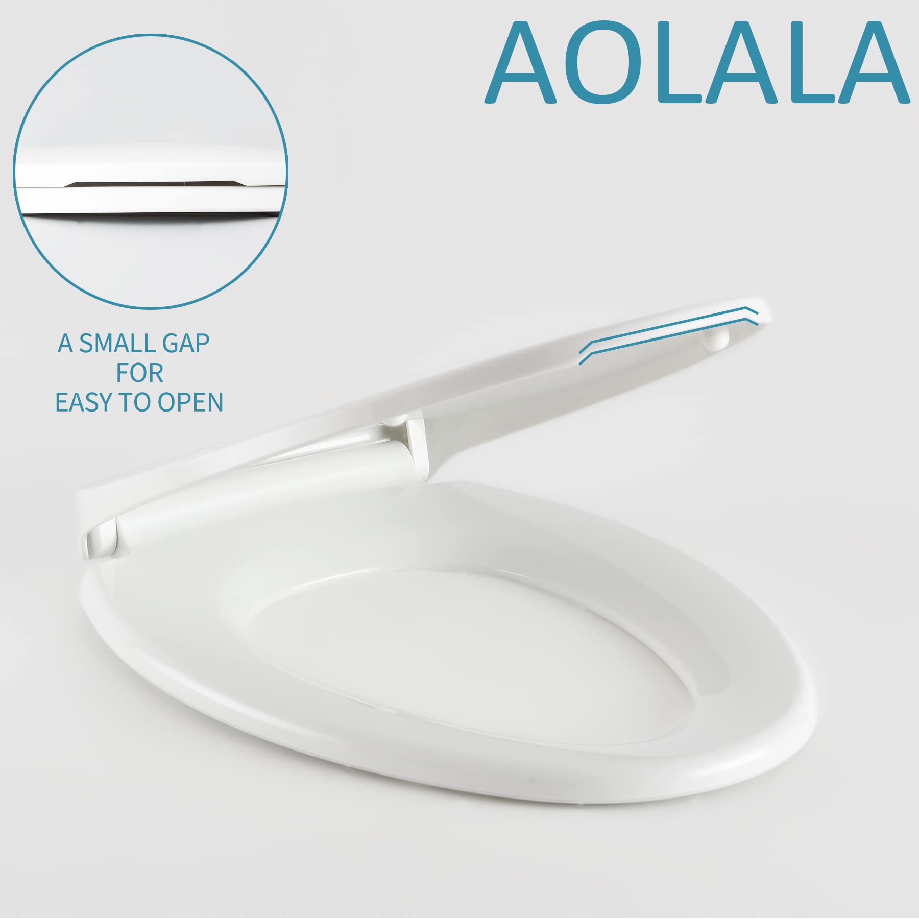 AOLALA Elongated Soft Close Toilet Seat - White Plastic Easy Clean Bathroom Toilet Seat with Quick Release, Quiet Slow Closing Lid - Perfect for Modern Homes, Apartments & Guest Bathrooms