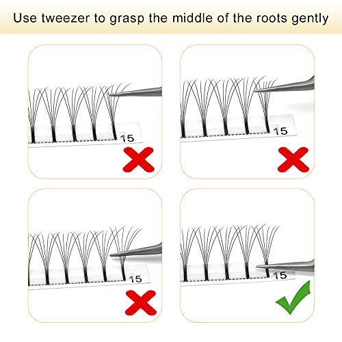 5D Volume Eyelash Extensions - 0.10mm C Curl 14mm Long Premade Fans (9-16 Mix) for Dramatic Lash Look | Professional Salon & DIY Home Use