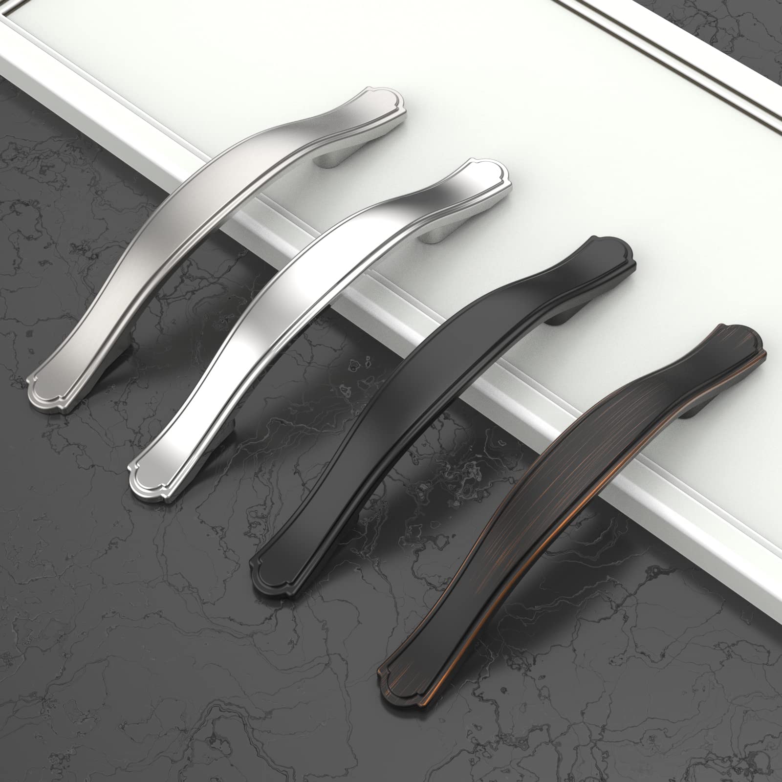 10 Pack 3 Inch Matte Black Cabinet Handles - Modern Kitchen Cabinet Pulls & Drawer Handles for Cupboards, Dressers, Bathroom Vanities & Furniture Hardware (76mm) - Perfect for Home Renovation & DIY Projects