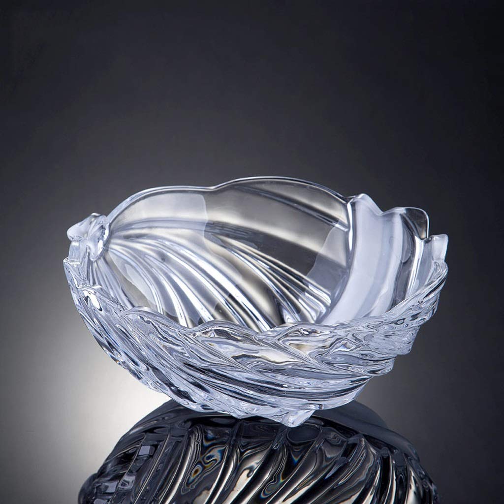 QTQHOME Colorful Feather Glass Fruit Bowl - 31.5x4.5cm Elegant Serving Dish for Desserts, Salads, Snacks - Perfect for Dining Table, Kitchen Counter, Party Display & Home Decor