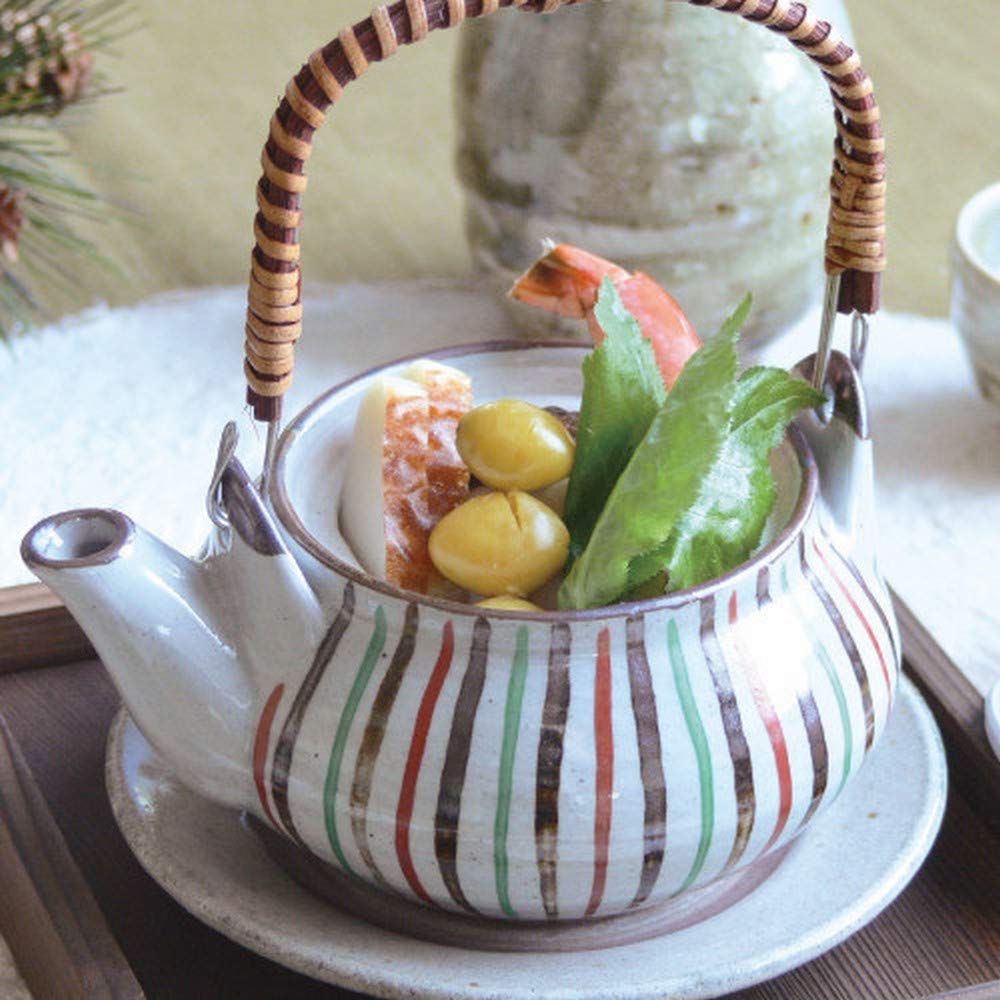 Premium Japanese Dobin Mushi Soup Pot & Teapot Set - Authentic Tokusa Style 10.8oz Clay Cookware - Made in Japan - Perfect for Traditional Soup, Tea Brewing & Hot Pot Cooking at Home