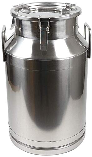 40L/10.5Gal Stainless Steel Milk Can with Silicone Seal - Food Grade Transport Barrel for Milk, Oil, Wine - Ideal for Farm, Dairy, Brewery & Home Use