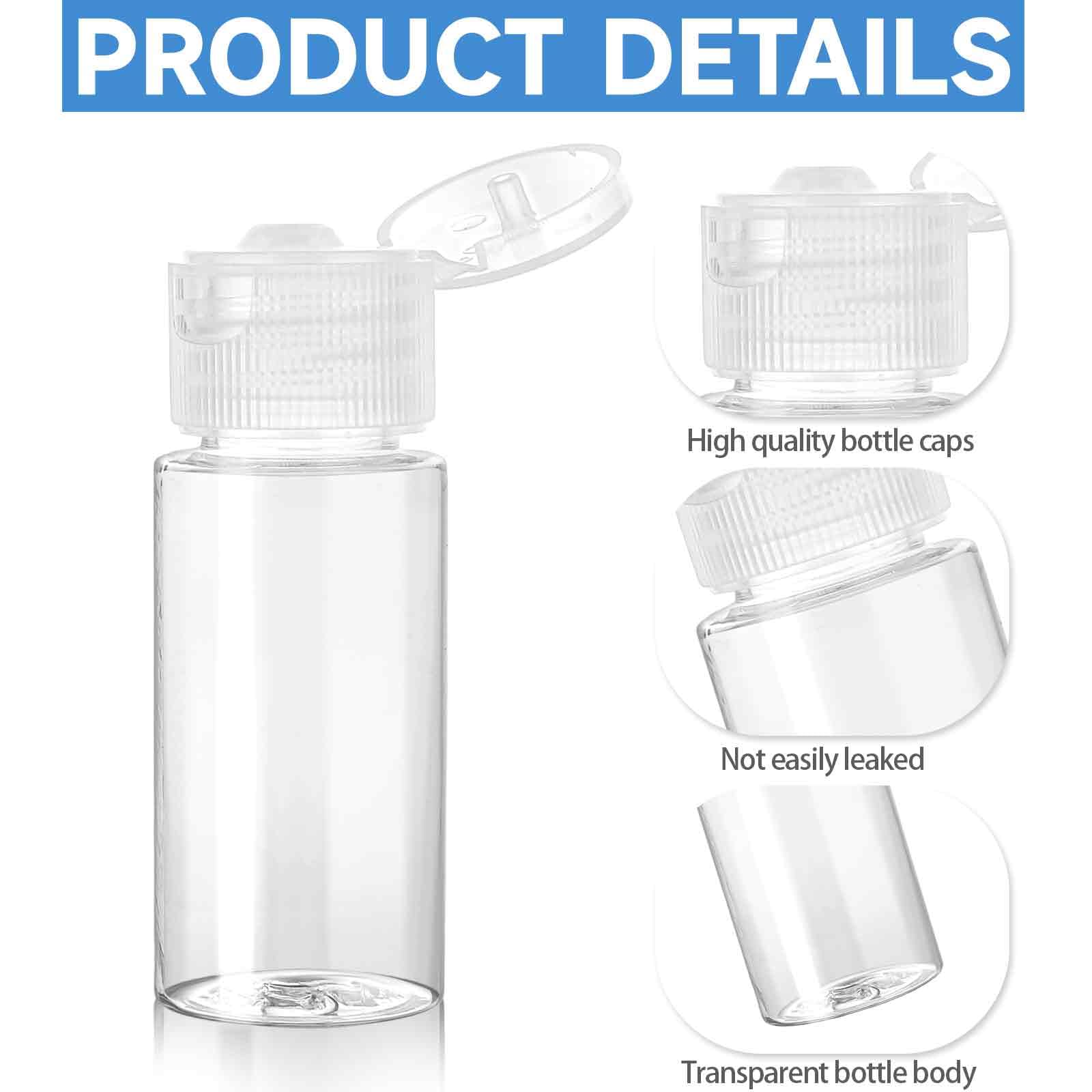 12-Piece Travel-Size Leak-Proof Makeup Sample Containers (1/2 oz) - Empty Plastic Mini Toiletry Bottles with Lids for Liquids, Cosmetics & Skincare - Perfect for Air Travel, Gym Bags & Vacation Essentials