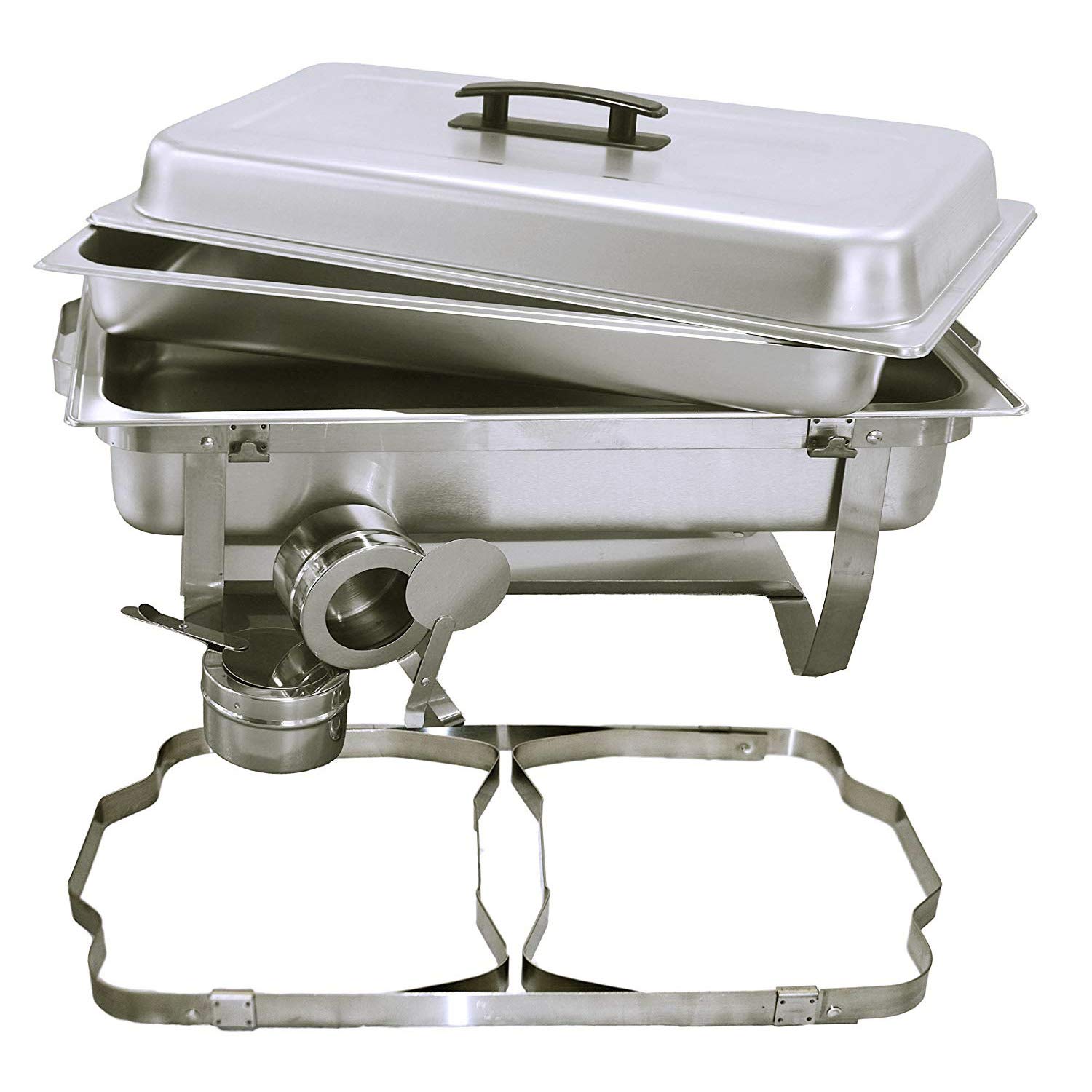Premium Stainless Steel Chafing Dish Set - 8 Qt Buffet Food Warmer with Foldable Frame & Fuel Holders | TigerChef Commercial Catering Supplies for Parties, Weddings, Banquets & Buffet Service (Set of 2)
