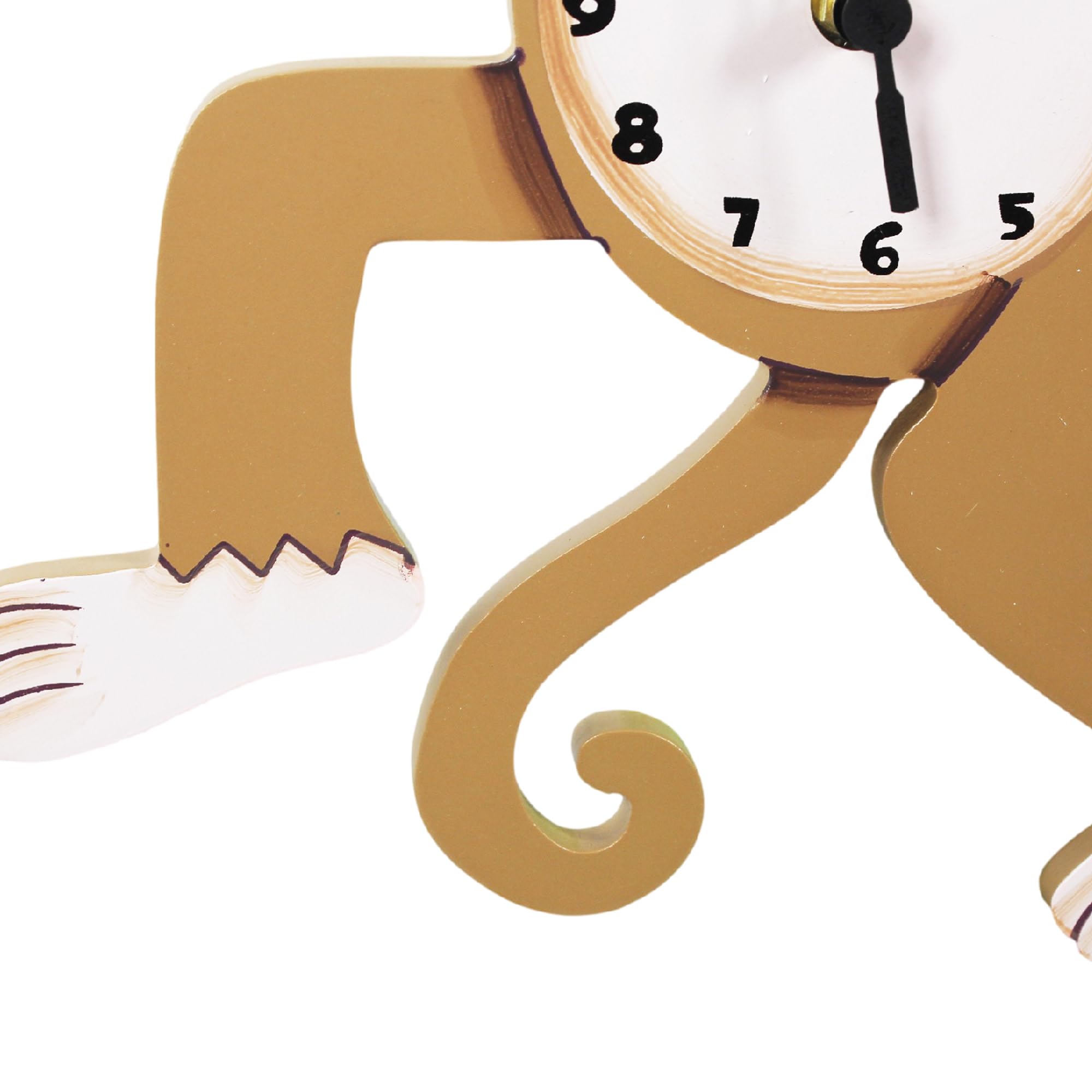 Fantasy Fields Sunny Safari Nursery Clock - Silent Non-Ticking Kids Wall Clock for Classroom, Bedroom & Playroom Decor - Monkey Themed Brown Wall Clock for Baby Nursery & Children's Room