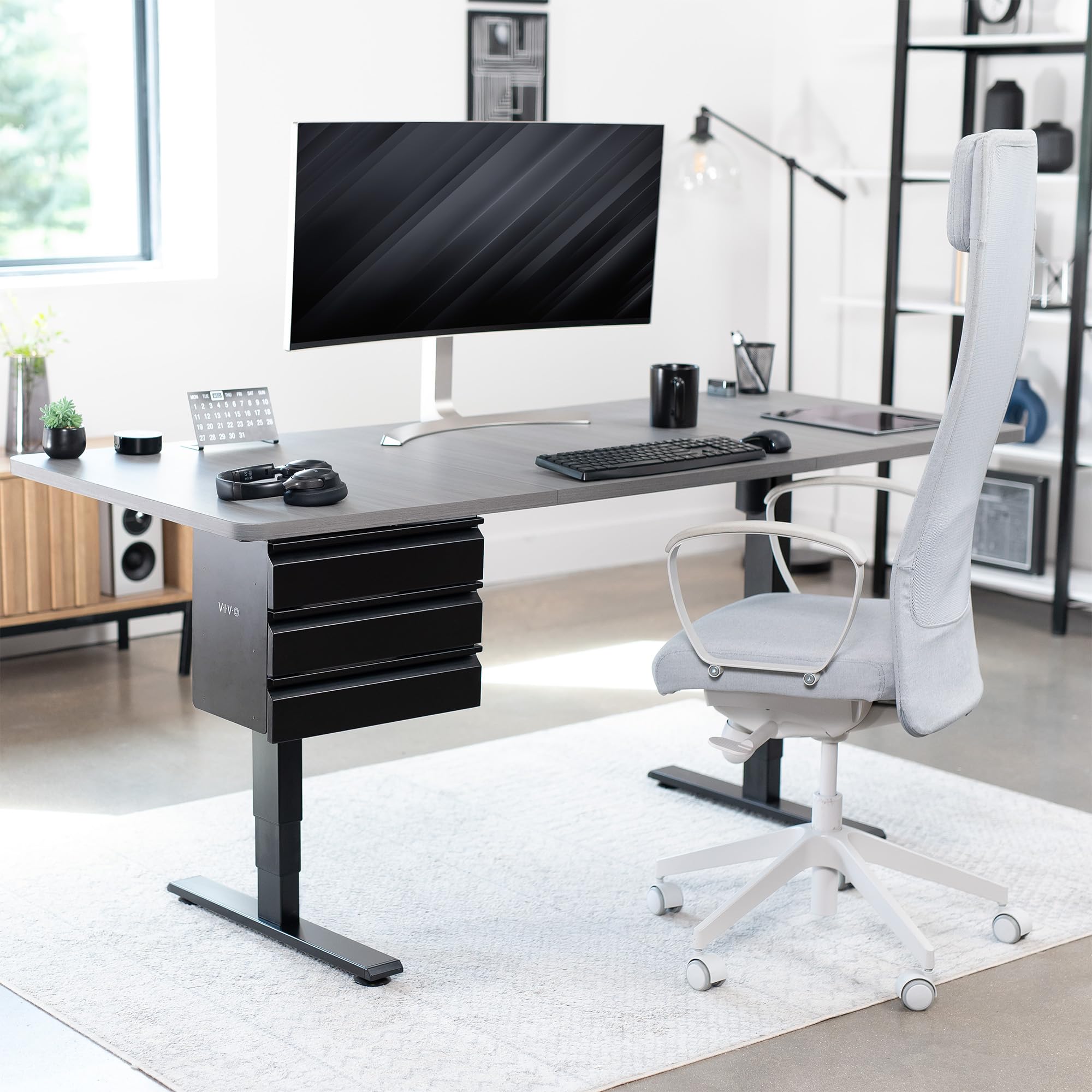 VIVO 16 Inch Under Desk Mounted Sliding Pull-Out 3 Tier Drawer Organizer - Black DESK-DR03 | Space Saving Vertical Storage for Office & Standing Desk | Perfect for Files, Stationery & Office Supplies Organization