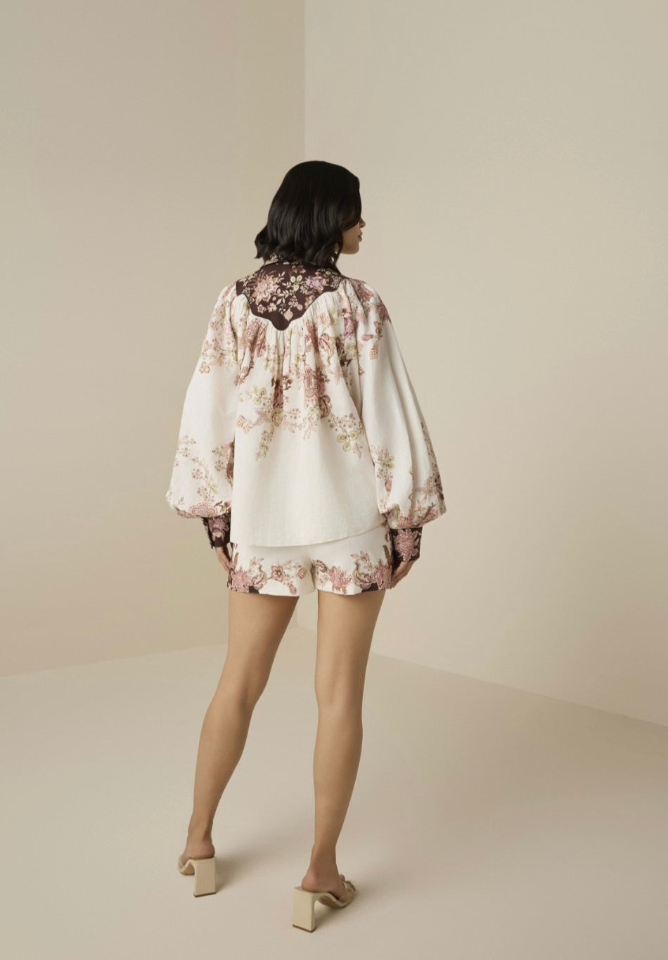 Diza Yoke Shirt for Women - Stylish Floral Embroidered Blouse with V-Neck Design | Perfect for Casual Outings, Office Wear & Date Nights